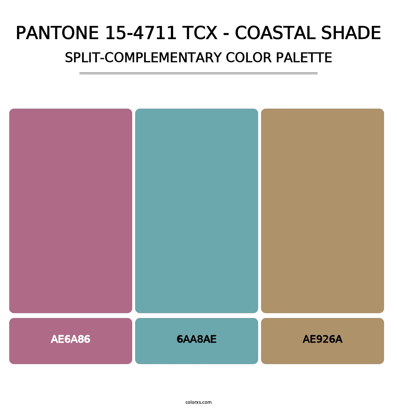 PANTONE 15-4711 TCX - Coastal Shade - Split-Complementary Color Palette