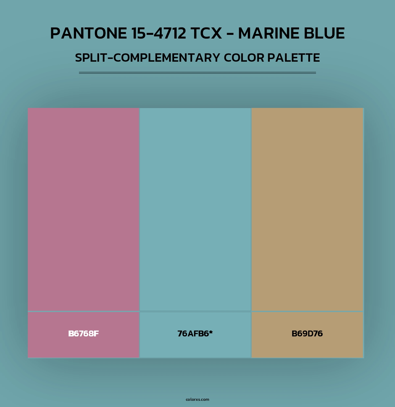 PANTONE 15-4712 TCX - Marine Blue - Split-Complementary Color Palette