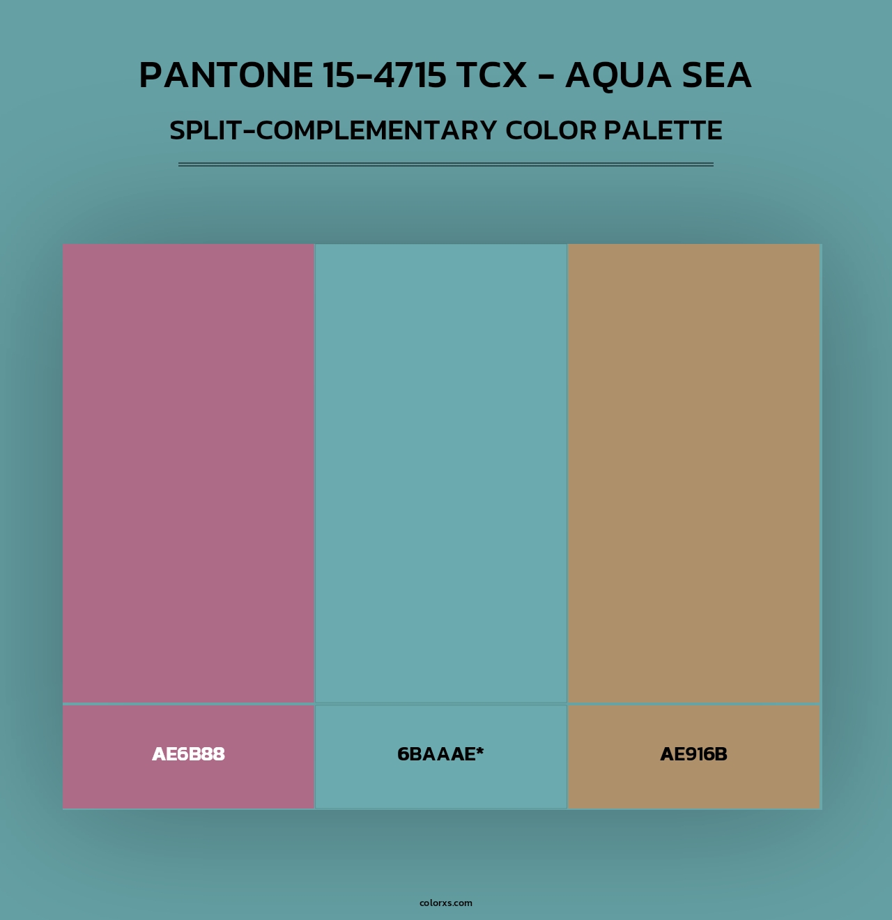 PANTONE 15-4715 TCX - Aqua Sea - Split-Complementary Color Palette