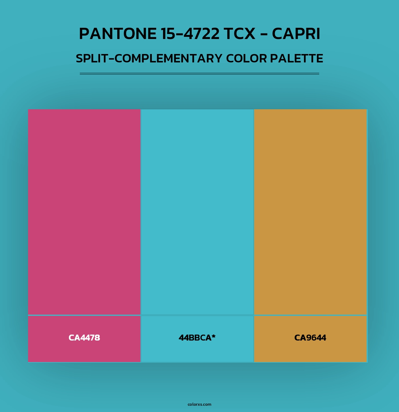 PANTONE 15-4722 TCX - Capri - Split-Complementary Color Palette