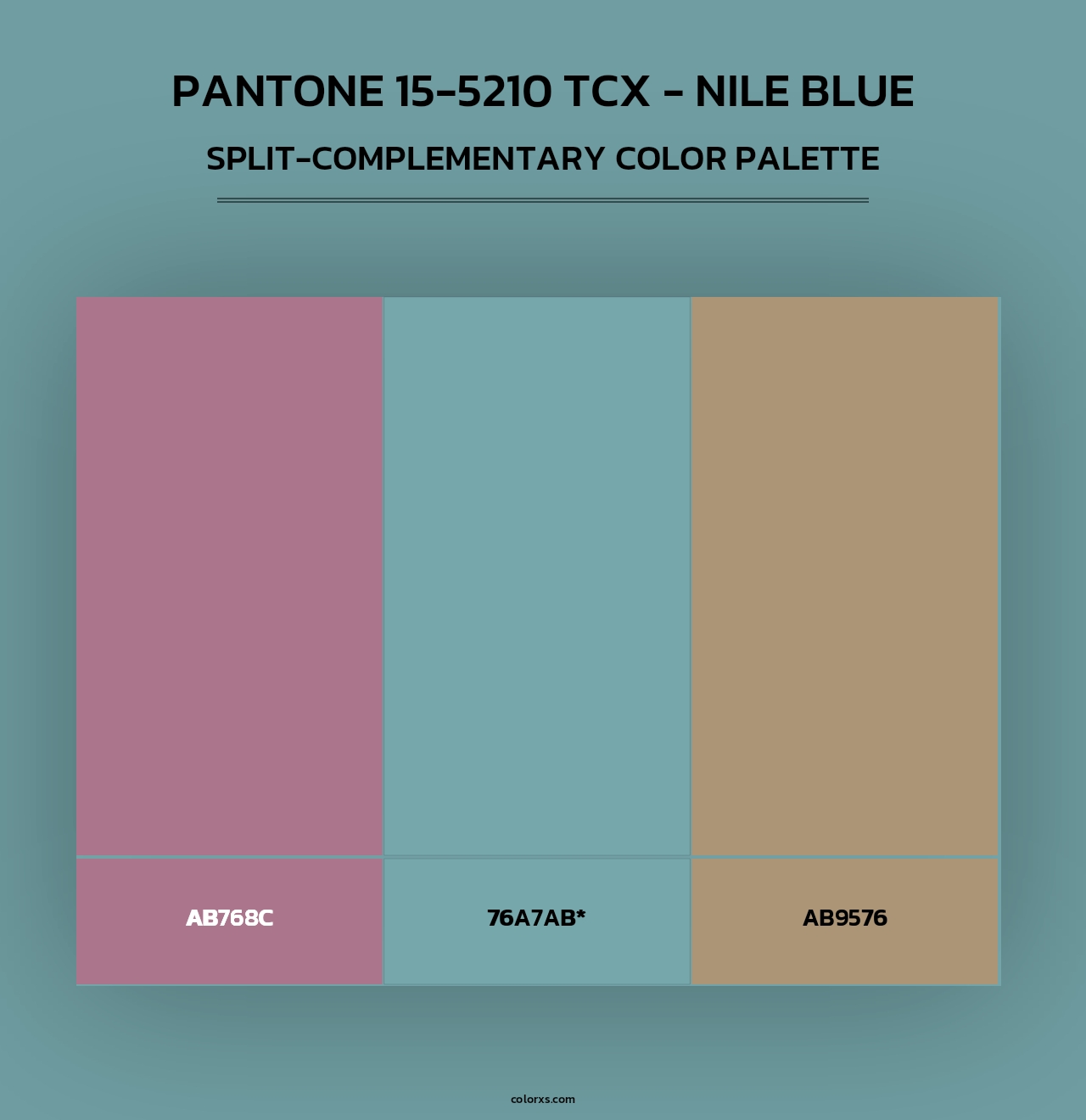 PANTONE 15-5210 TCX - Nile Blue - Split-Complementary Color Palette