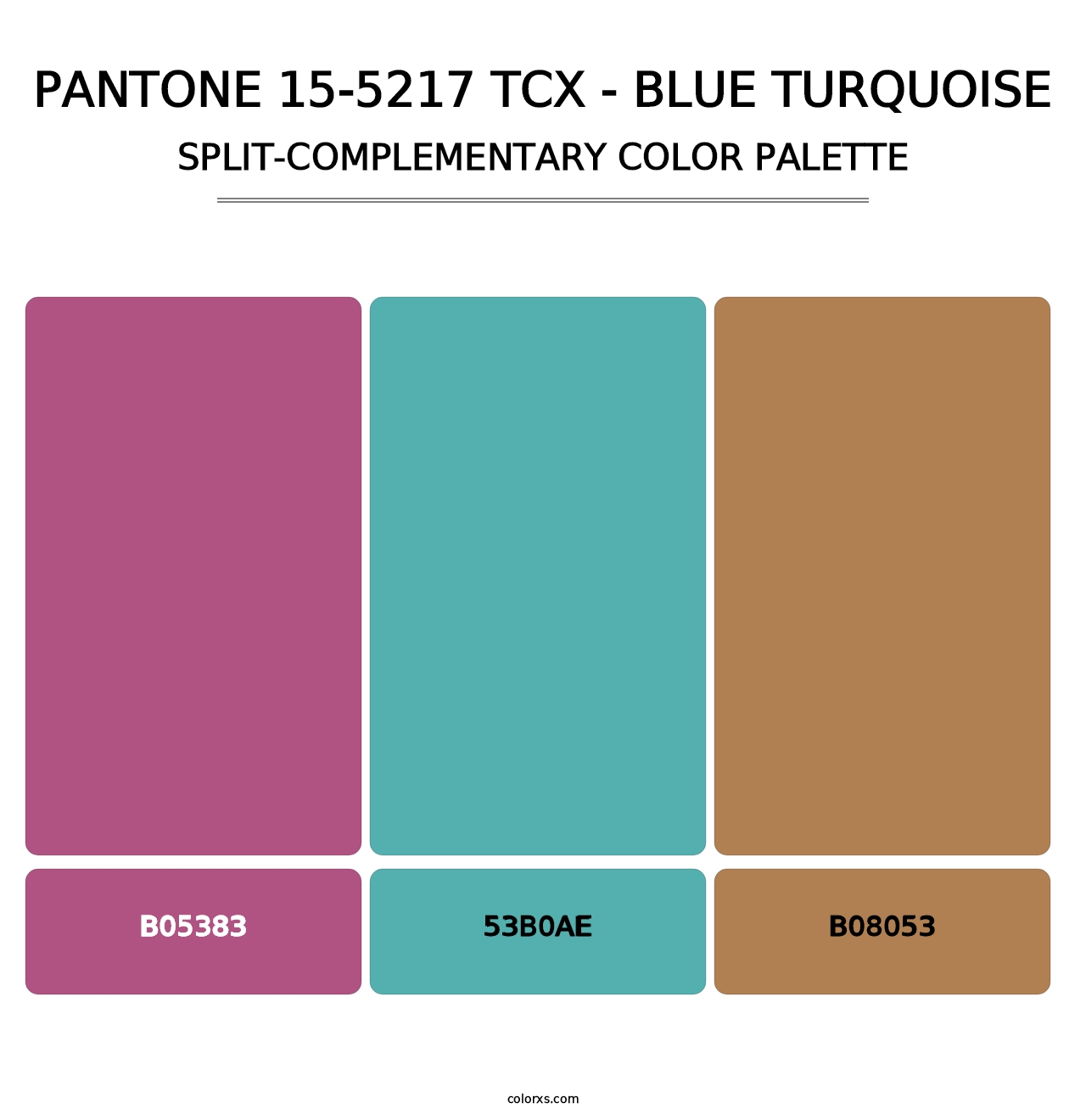 PANTONE 15-5217 TCX - Blue Turquoise - Split-Complementary Color Palette