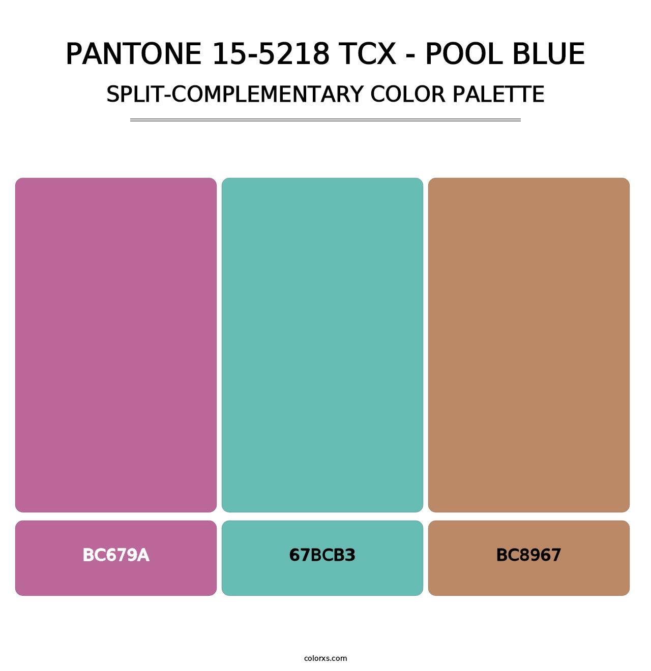 PANTONE 15-5218 TCX - Pool Blue - Split-Complementary Color Palette