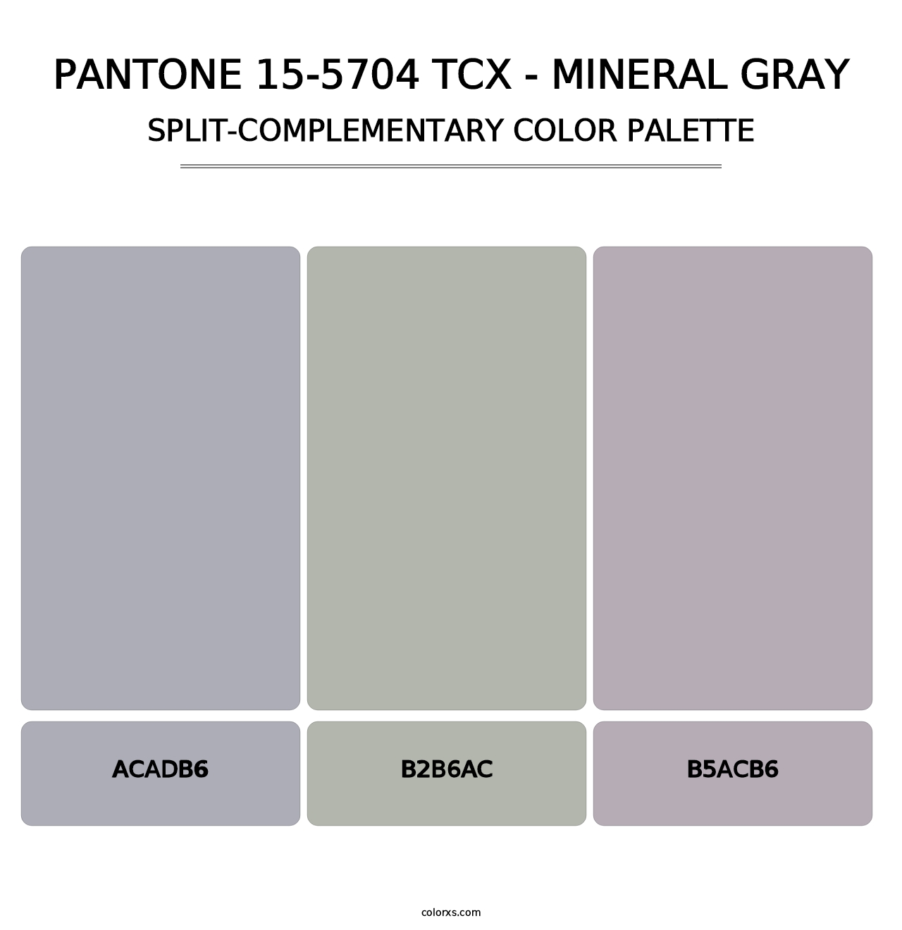 PANTONE 15-5704 TCX - Mineral Gray - Split-Complementary Color Palette