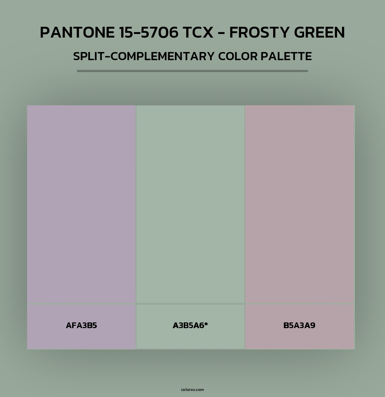 PANTONE 15-5706 TCX - Frosty Green - Split-Complementary Color Palette