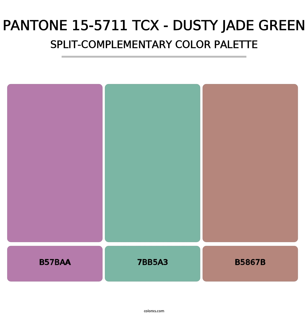 PANTONE 15-5711 TCX - Dusty Jade Green - Split-Complementary Color Palette