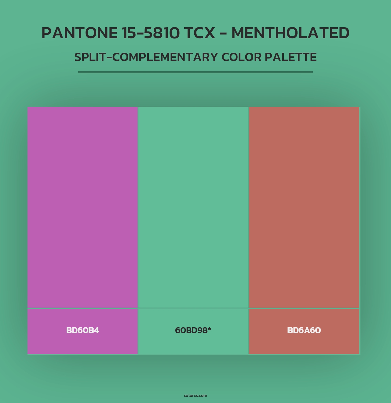 PANTONE 15-5810 TCX - Mentholated - Split-Complementary Color Palette