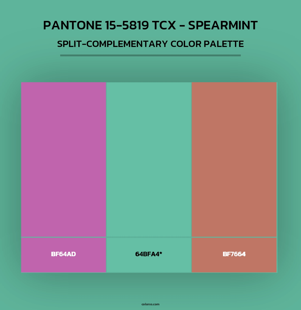 PANTONE 15-5819 TCX - Spearmint - Split-Complementary Color Palette