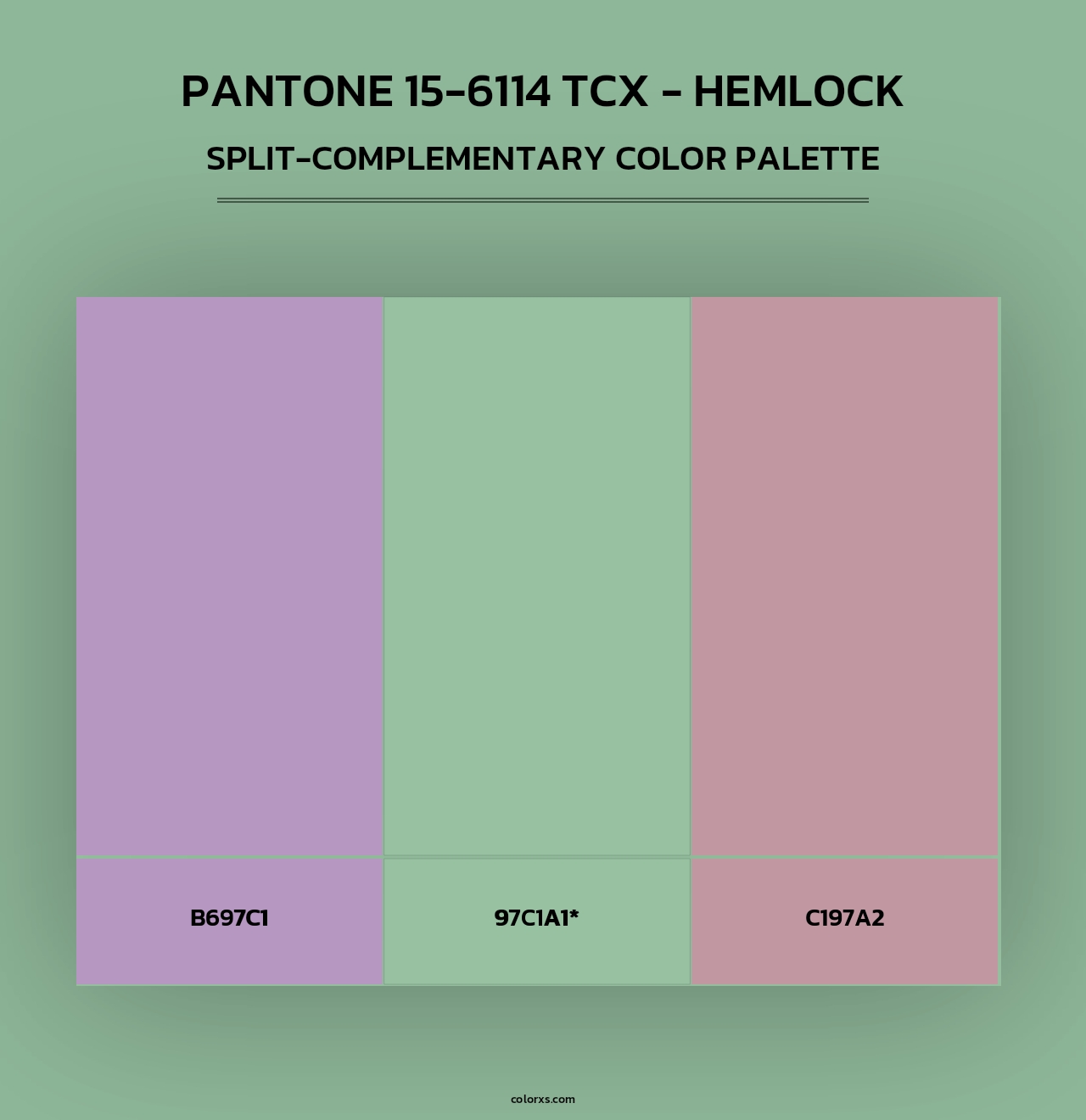 PANTONE 15-6114 TCX - Hemlock - Split-Complementary Color Palette