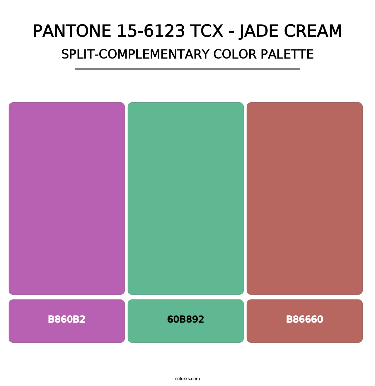 PANTONE 15-6123 TCX - Jade Cream - Split-Complementary Color Palette