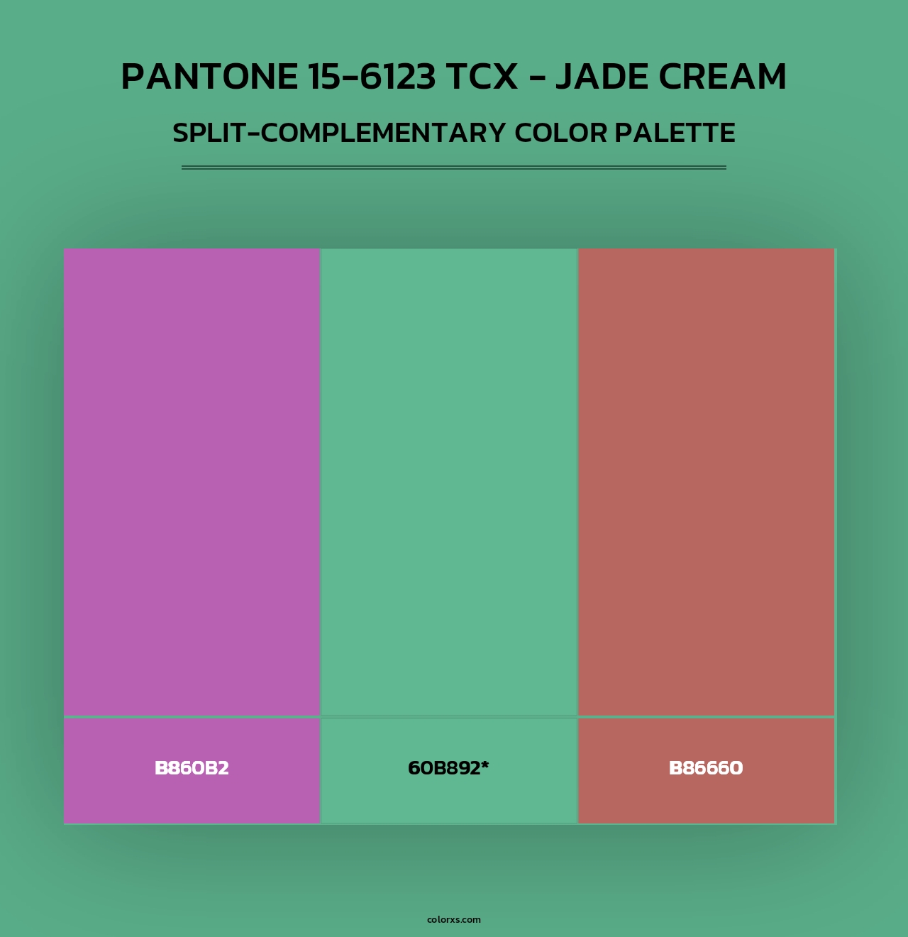 PANTONE 15-6123 TCX - Jade Cream - Split-Complementary Color Palette