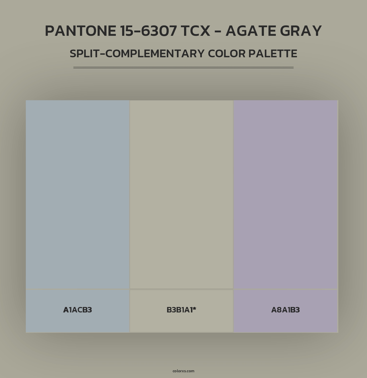 PANTONE 15-6307 TCX - Agate Gray - Split-Complementary Color Palette
