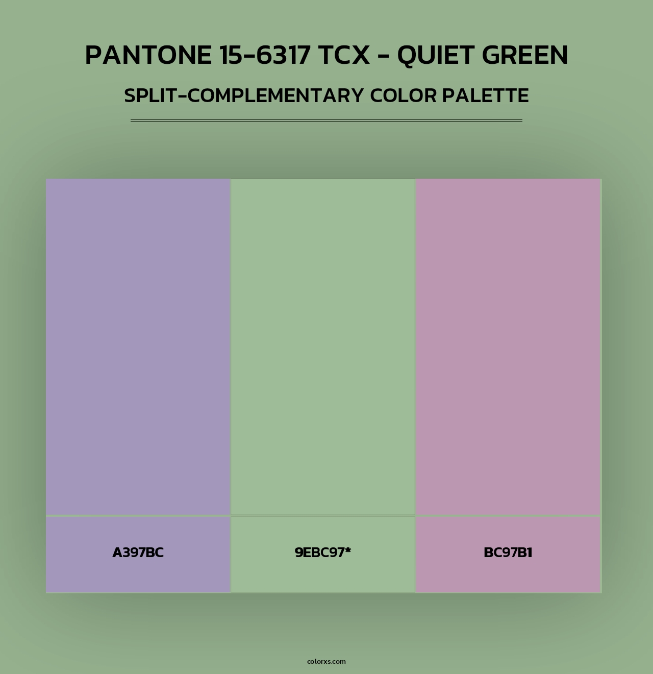 PANTONE 15-6317 TCX - Quiet Green - Split-Complementary Color Palette