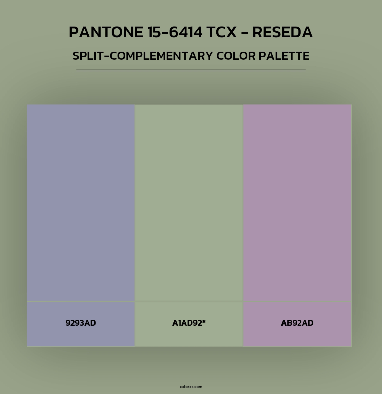 PANTONE 15-6414 TCX - Reseda - Split-Complementary Color Palette