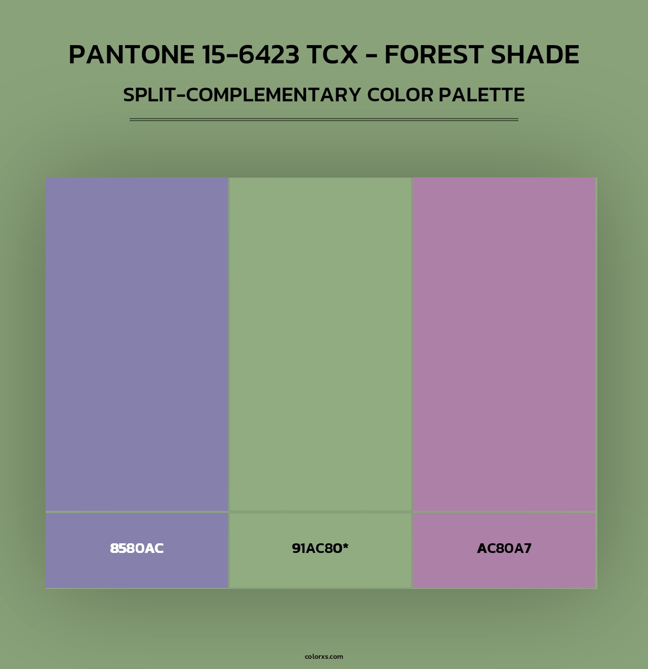 PANTONE 15-6423 TCX - Forest Shade - Split-Complementary Color Palette