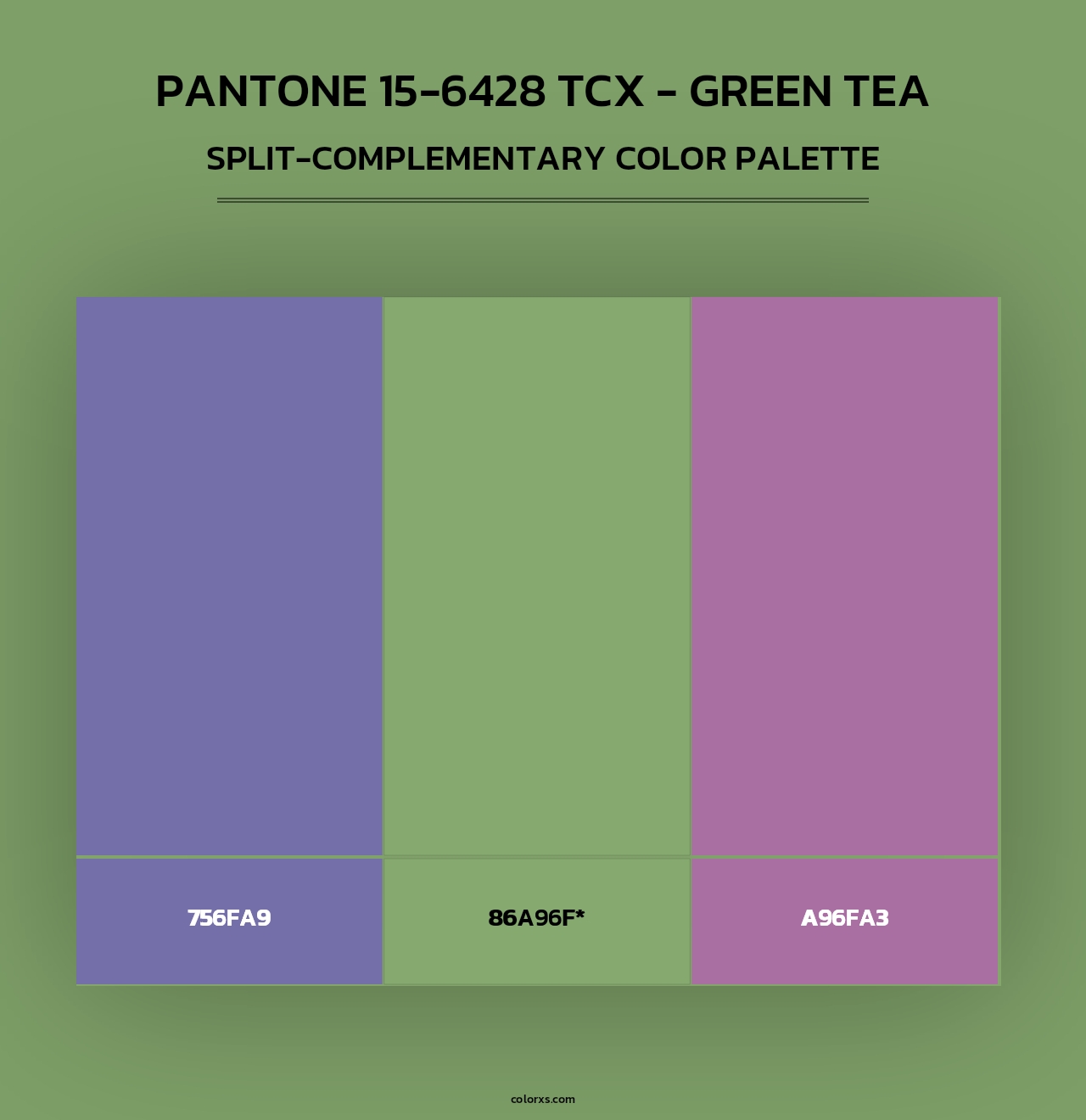 PANTONE 15-6428 TCX - Green Tea - Split-Complementary Color Palette