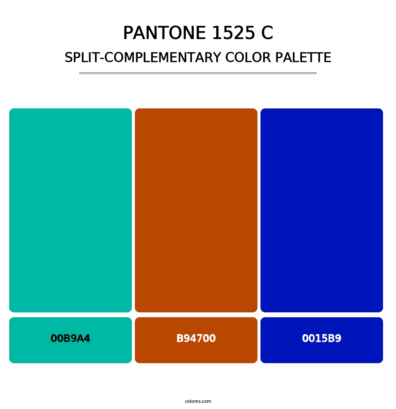 PANTONE 1525 C - Split-Complementary Color Palette