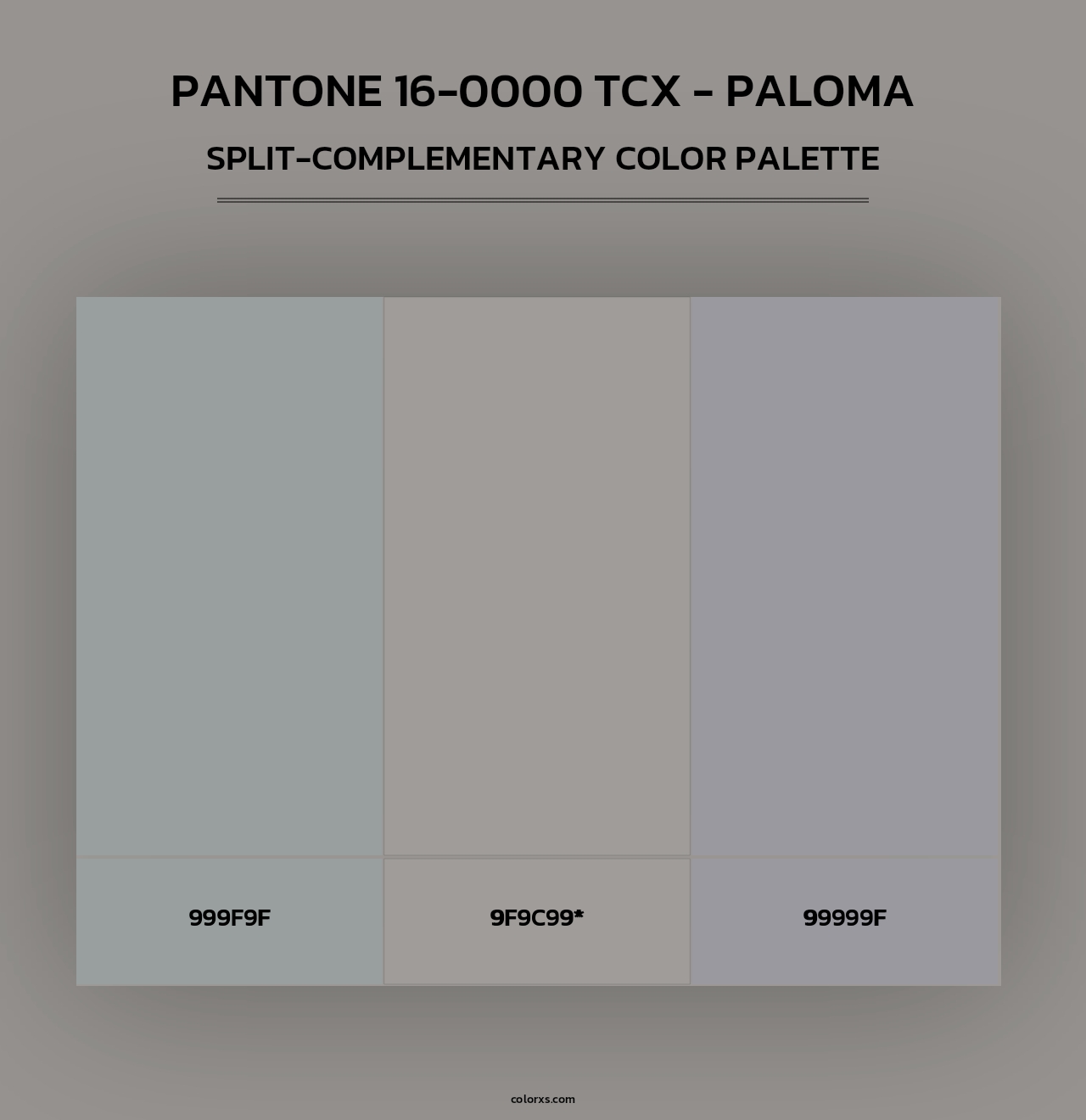 PANTONE 16-0000 TCX - Paloma - Split-Complementary Color Palette
