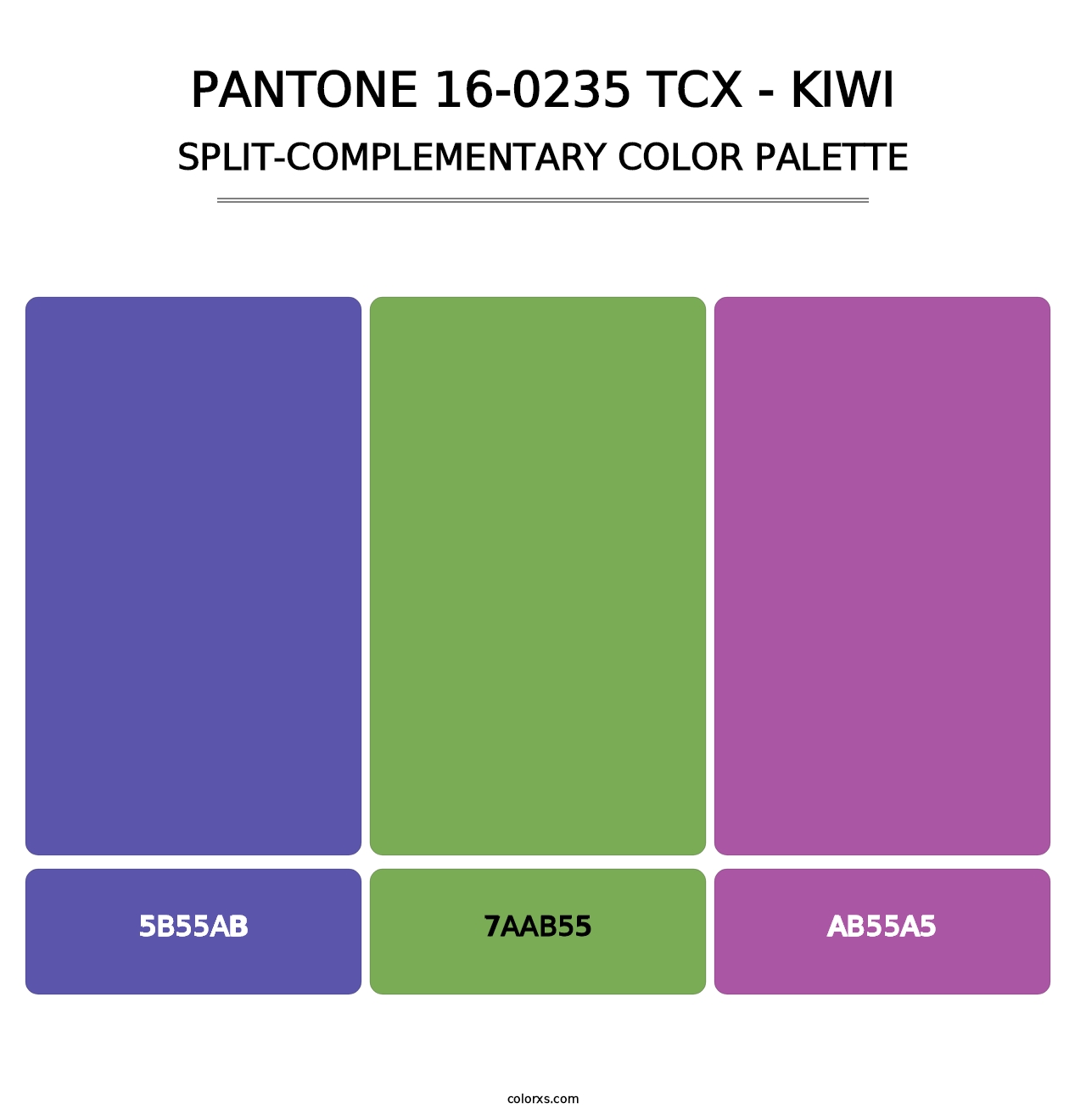 PANTONE 16-0235 TCX - Kiwi - Split-Complementary Color Palette