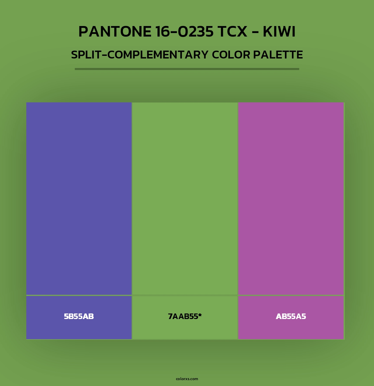 PANTONE 16-0235 TCX - Kiwi - Split-Complementary Color Palette