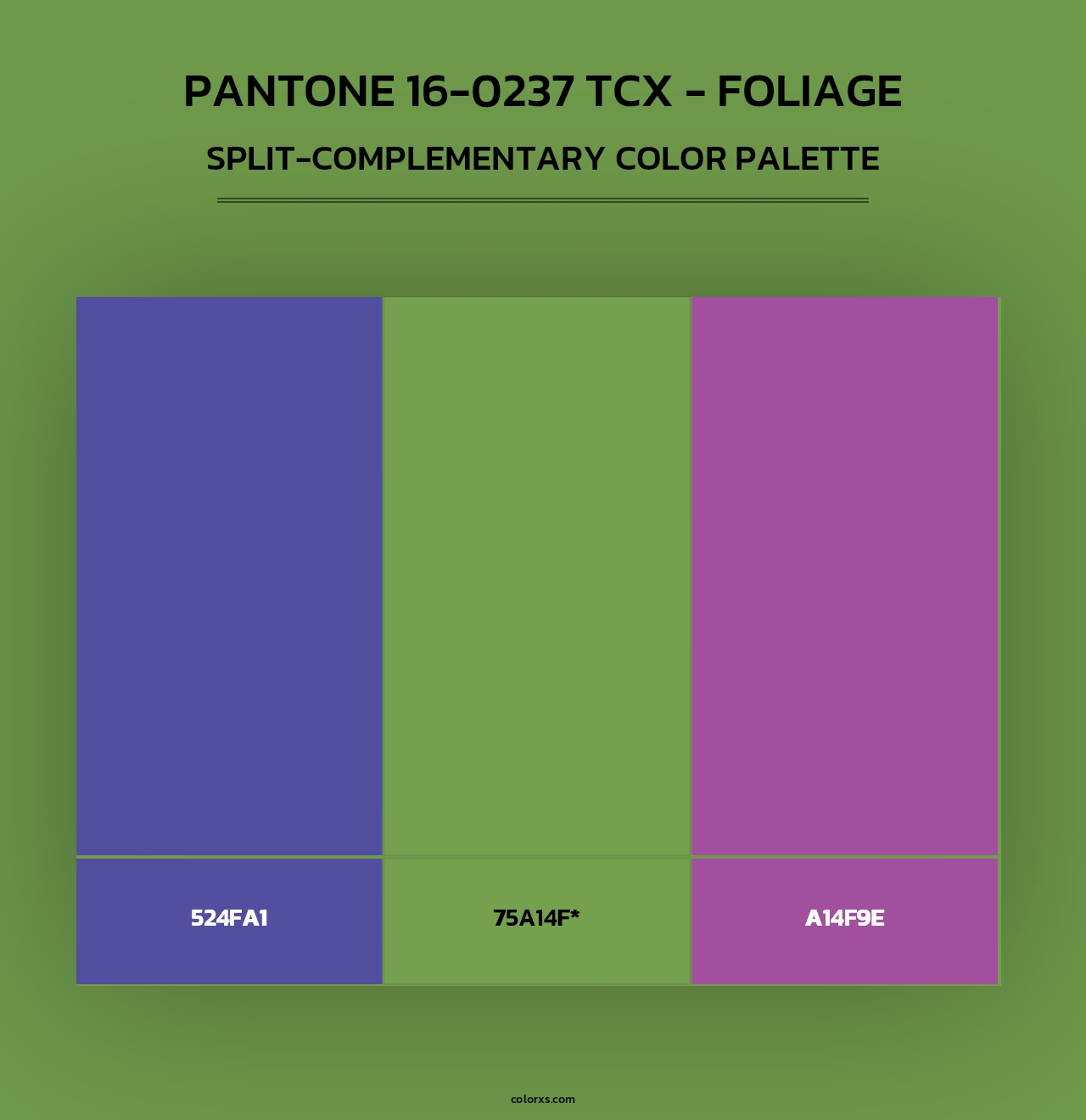 PANTONE 16-0237 TCX - Foliage - Split-Complementary Color Palette