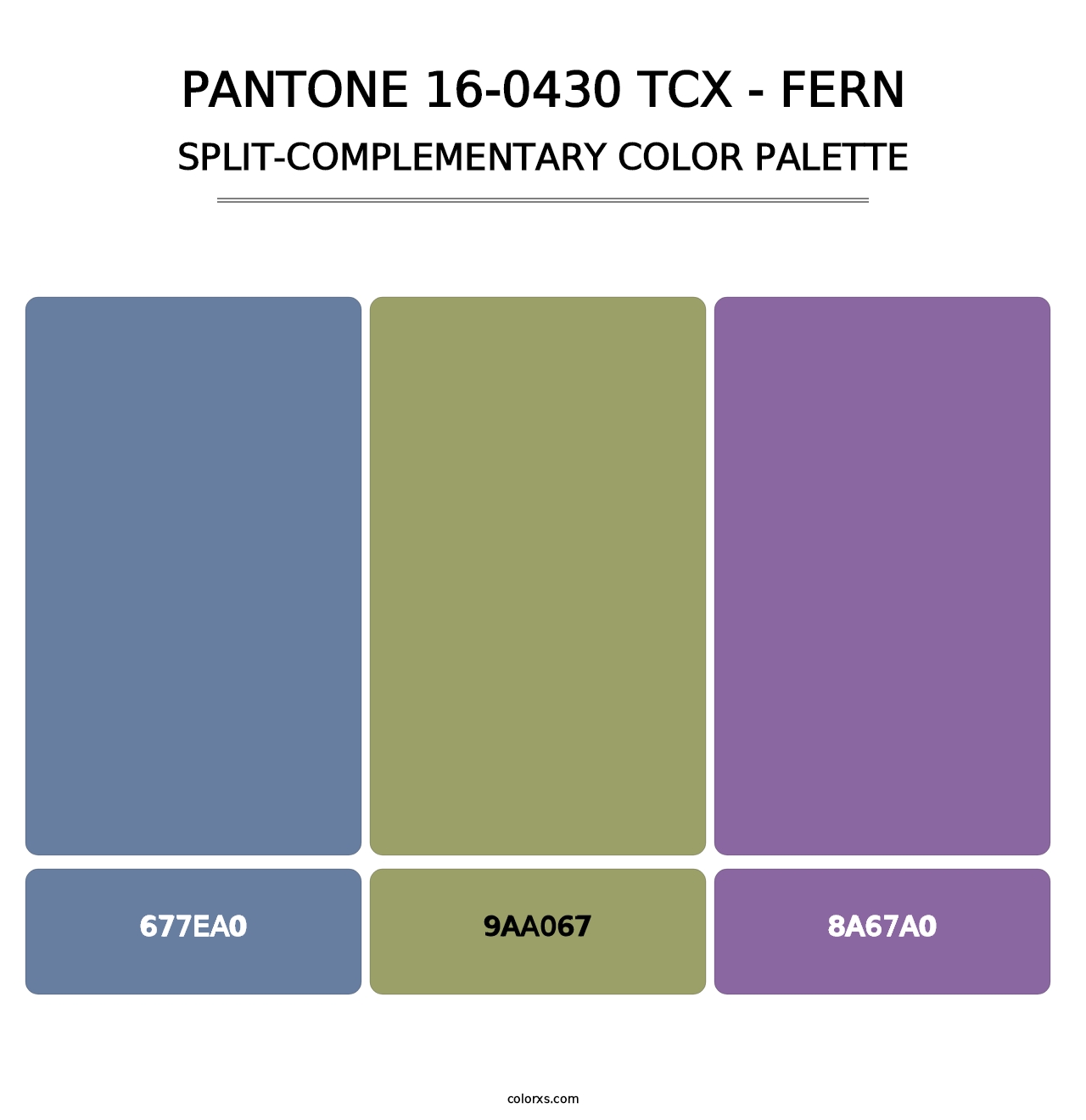PANTONE 16-0430 TCX - Fern - Split-Complementary Color Palette