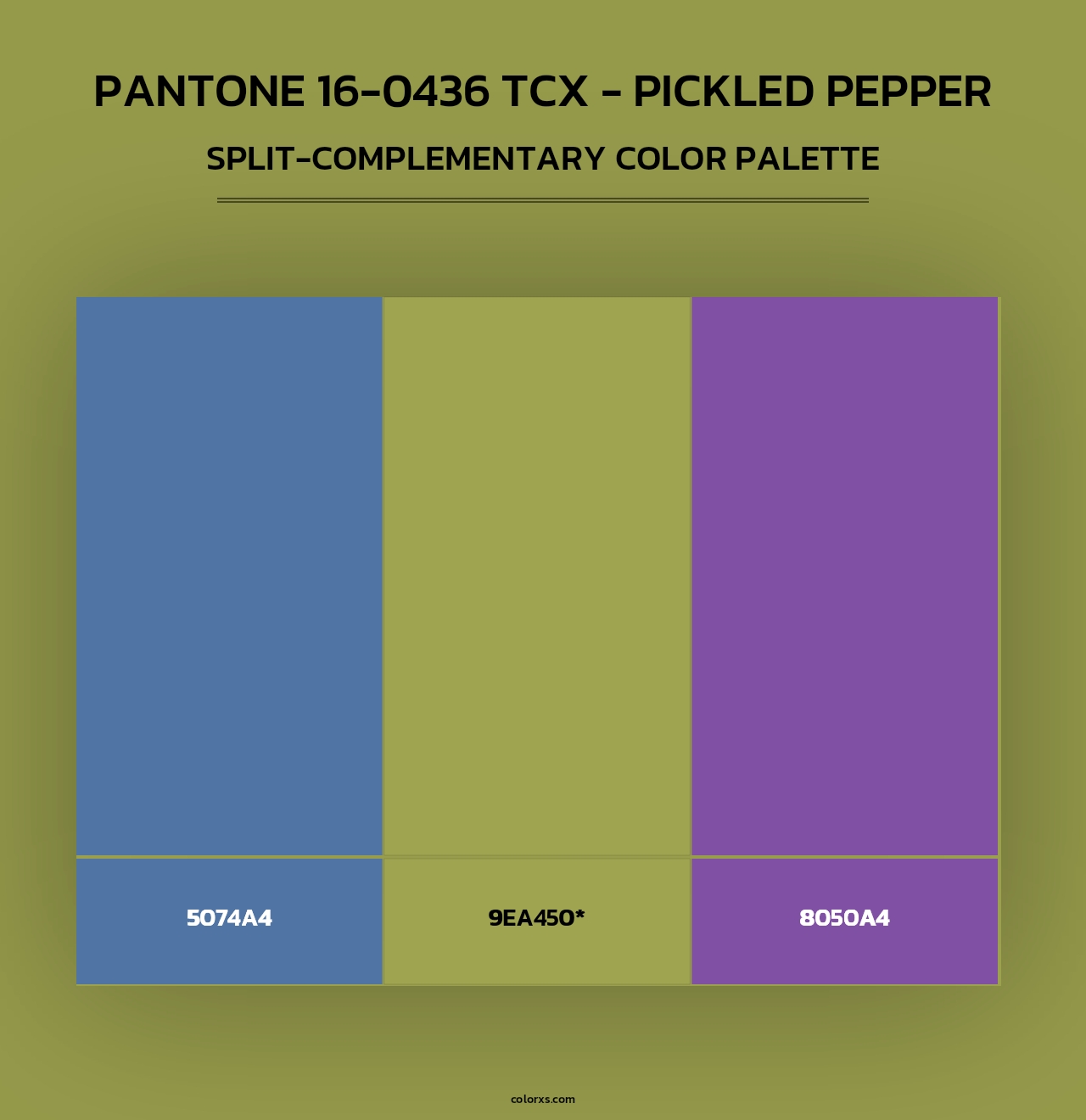 PANTONE 16-0436 TCX - Pickled Pepper - Split-Complementary Color Palette