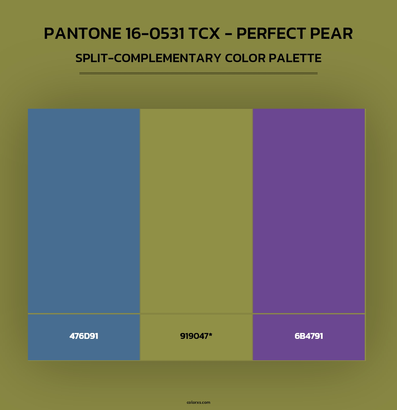 PANTONE 16-0531 TCX - Perfect Pear - Split-Complementary Color Palette