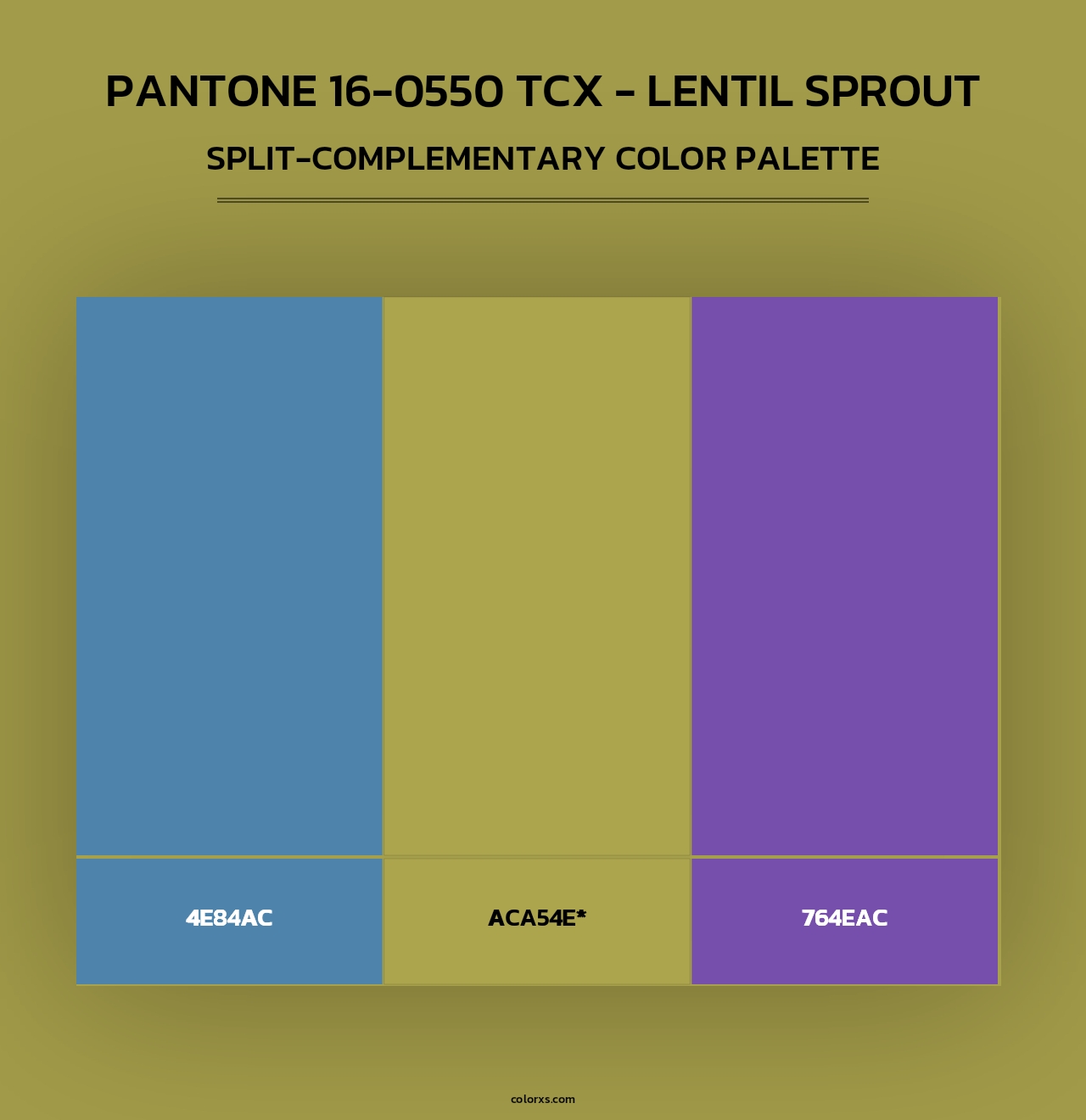 PANTONE 16-0550 TCX - Lentil Sprout - Split-Complementary Color Palette