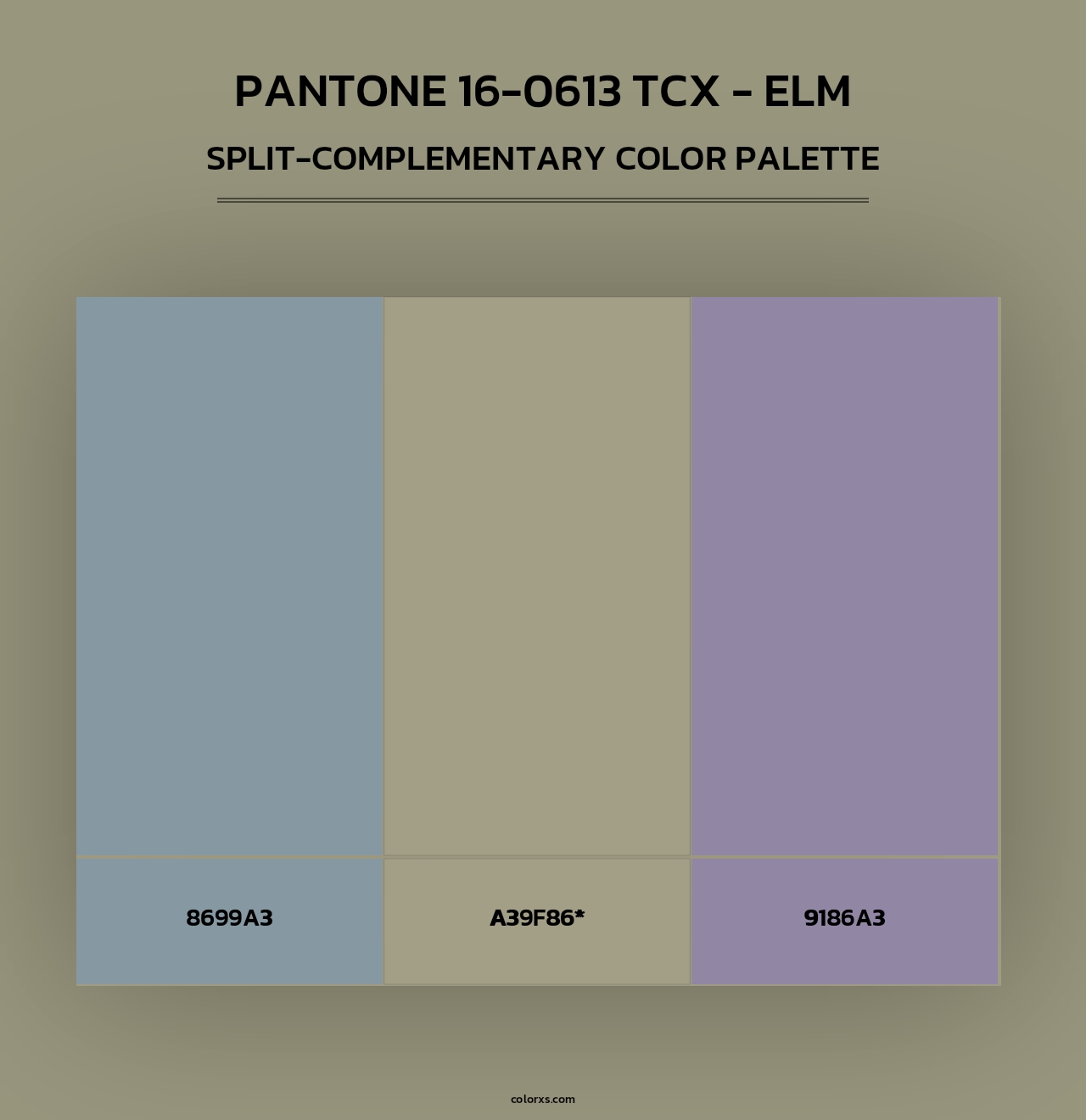 PANTONE 16-0613 TCX - Elm - Split-Complementary Color Palette