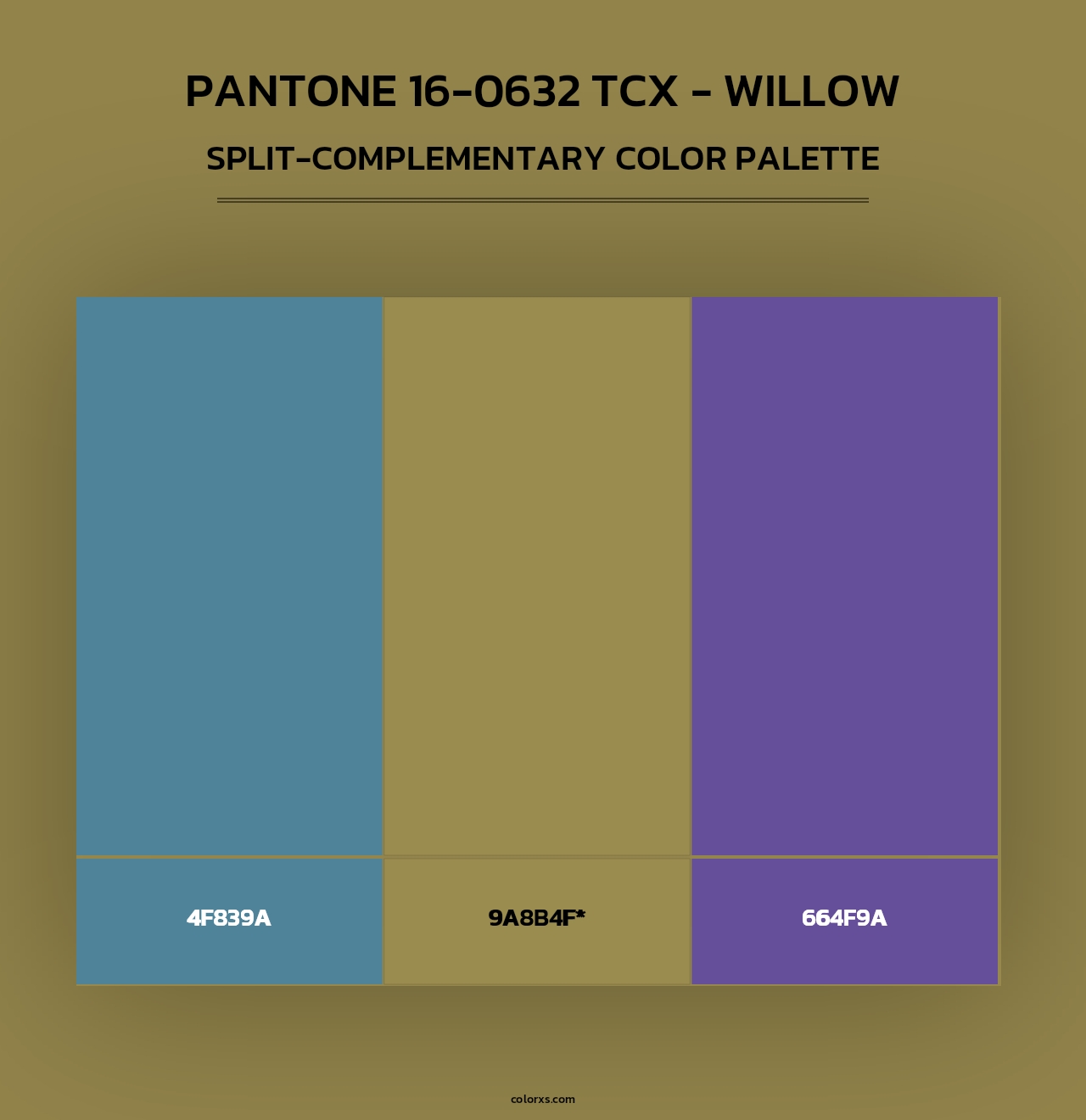PANTONE 16-0632 TCX - Willow - Split-Complementary Color Palette