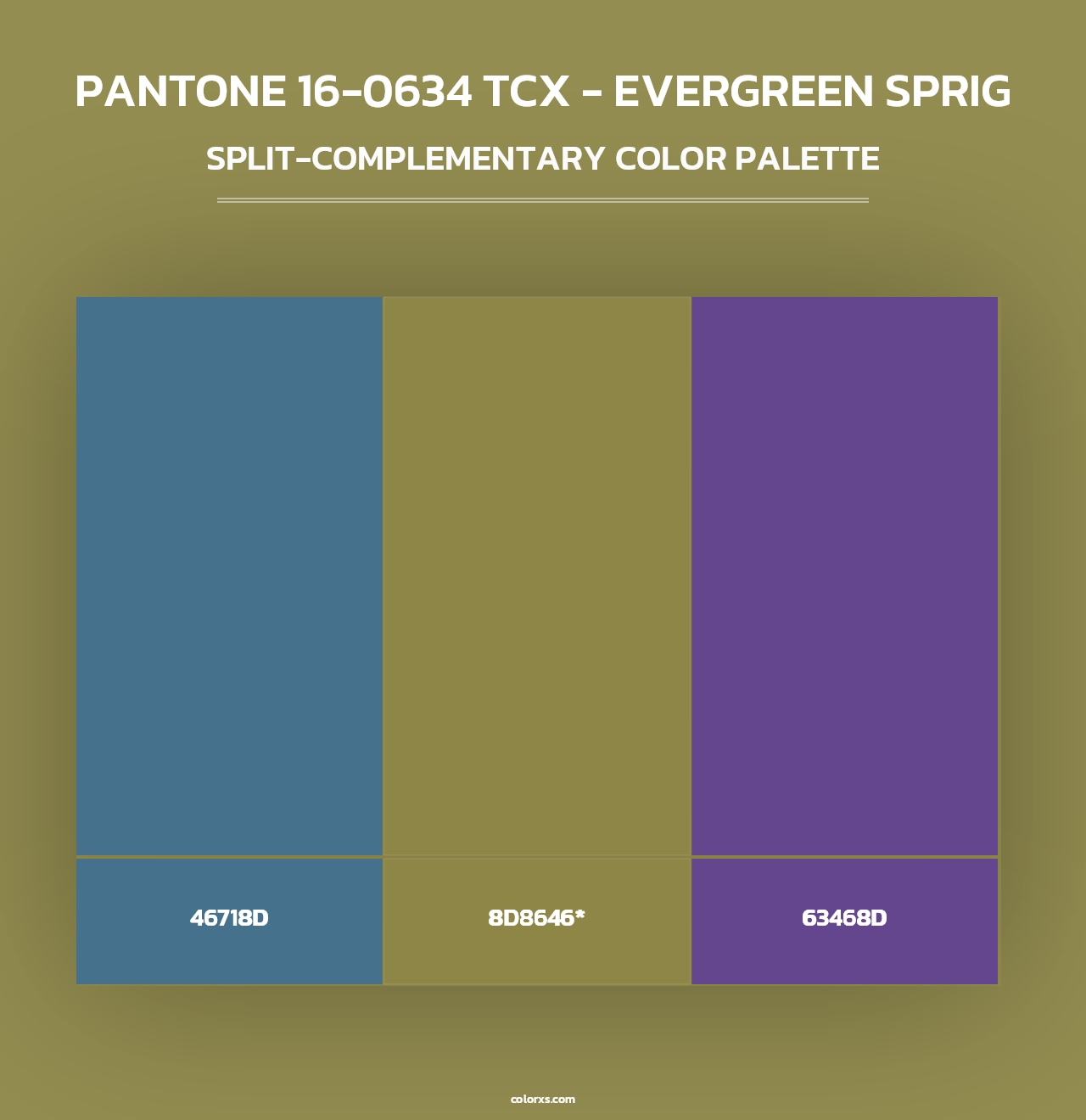PANTONE 16-0634 TCX - Evergreen Sprig - Split-Complementary Color Palette
