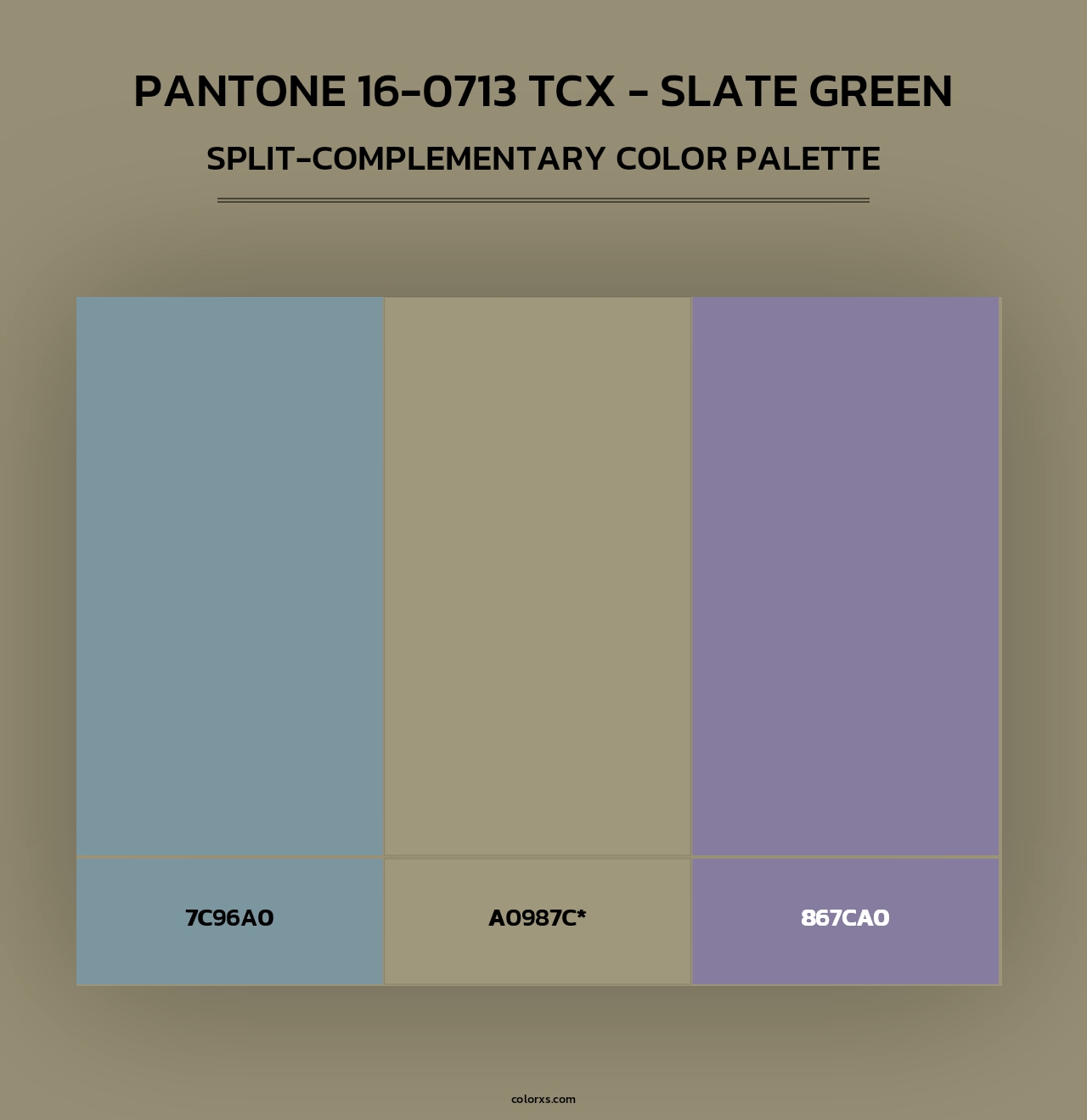 PANTONE 16-0713 TCX - Slate Green - Split-Complementary Color Palette