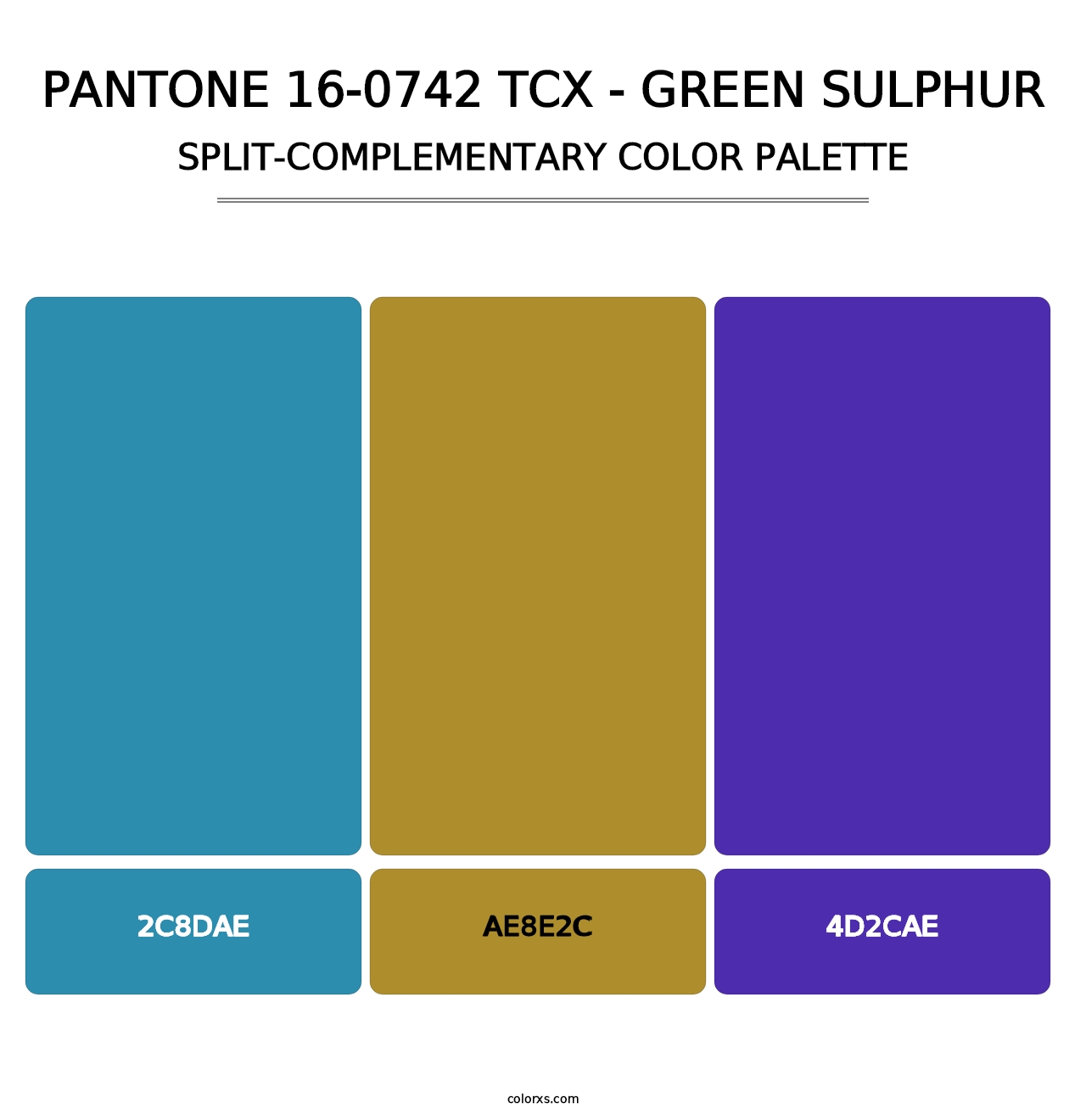 PANTONE 16-0742 TCX - Green Sulphur - Split-Complementary Color Palette