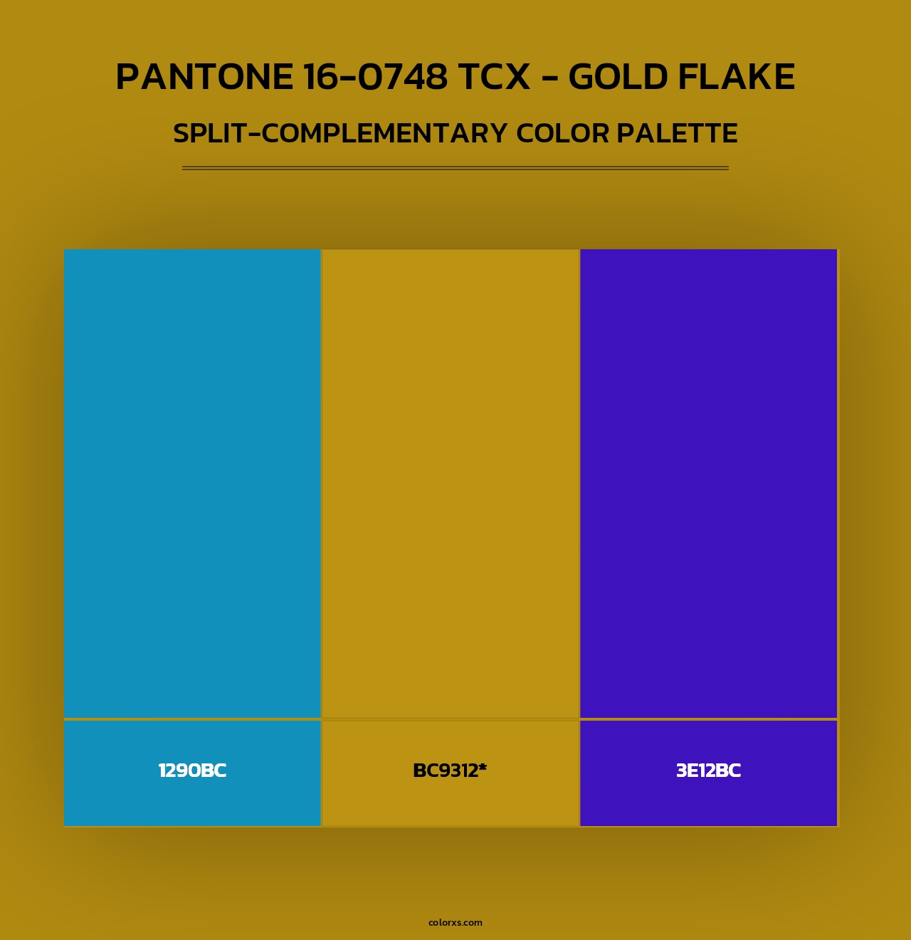 PANTONE 16-0748 TCX - Gold Flake - Split-Complementary Color Palette