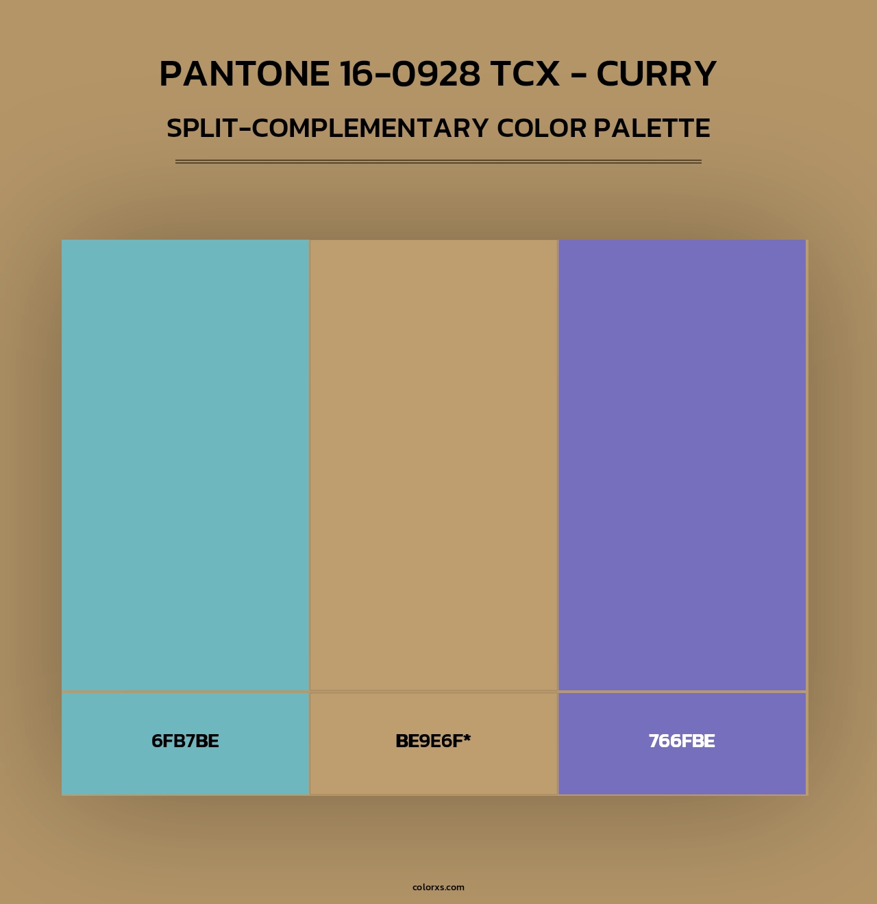 PANTONE 16-0928 TCX - Curry - Split-Complementary Color Palette