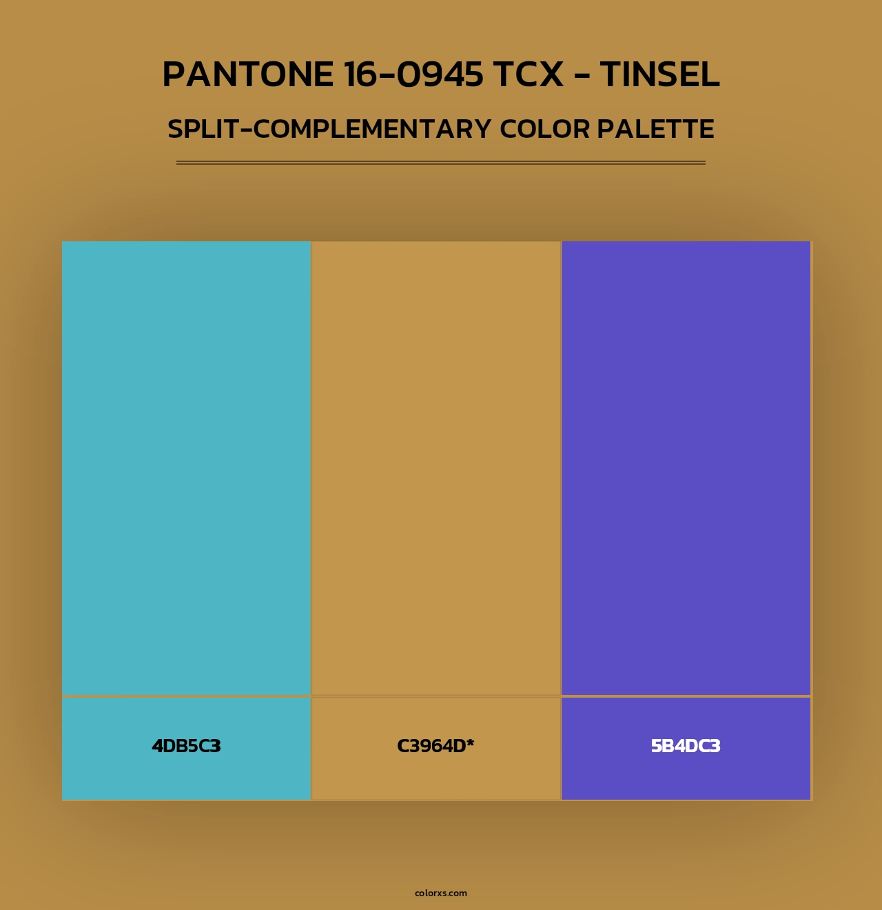 PANTONE 16-0945 TCX - Tinsel - Split-Complementary Color Palette
