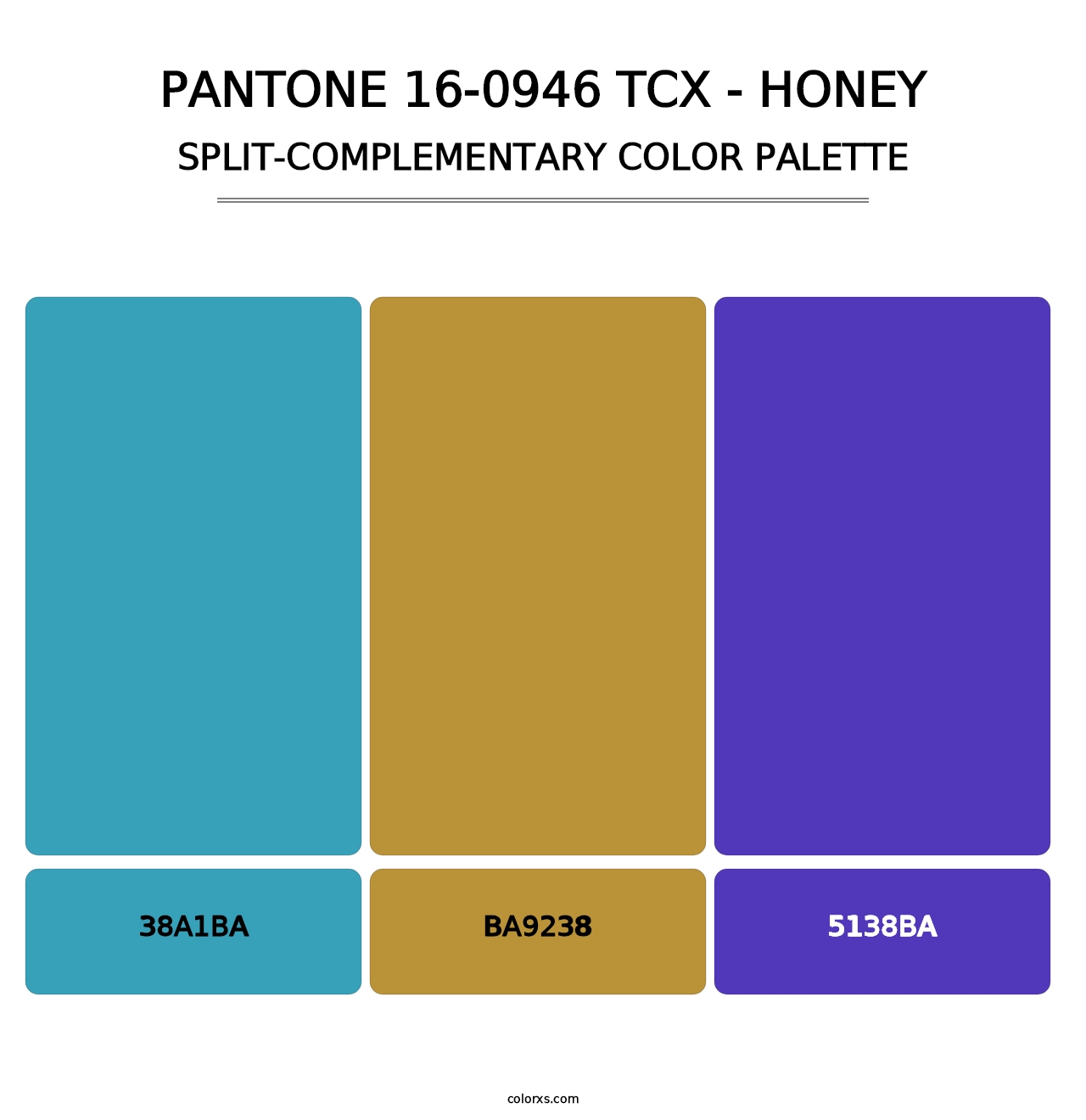 PANTONE 16-0946 TCX - Honey - Split-Complementary Color Palette