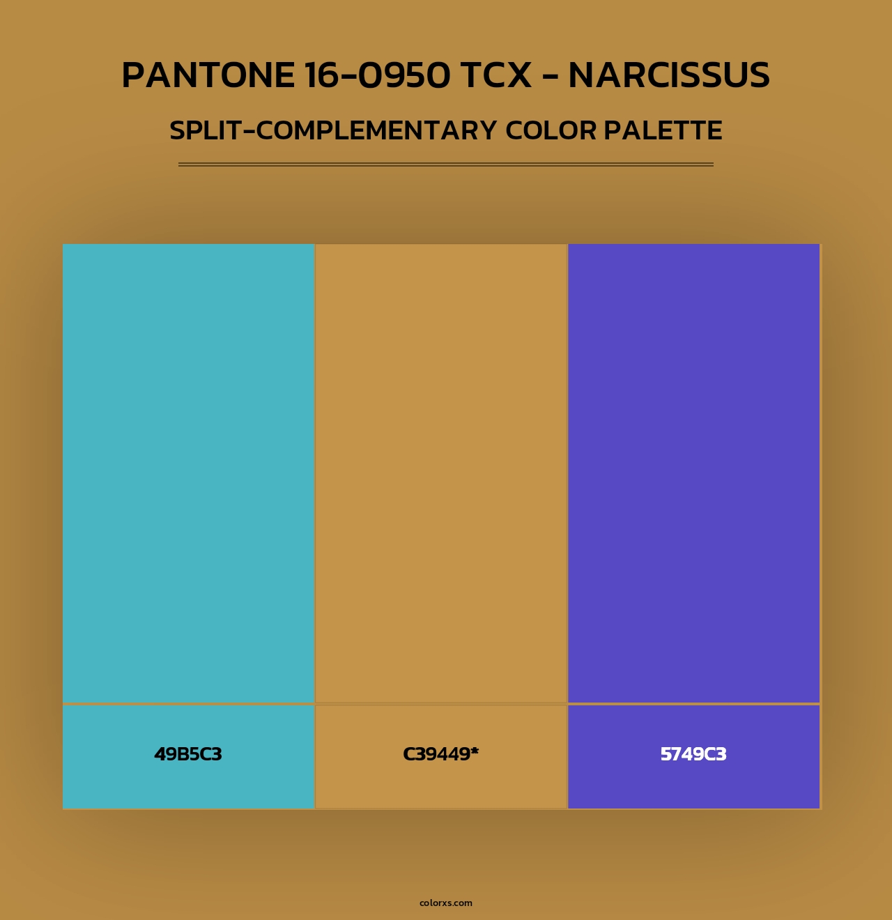 PANTONE 16-0950 TCX - Narcissus - Split-Complementary Color Palette