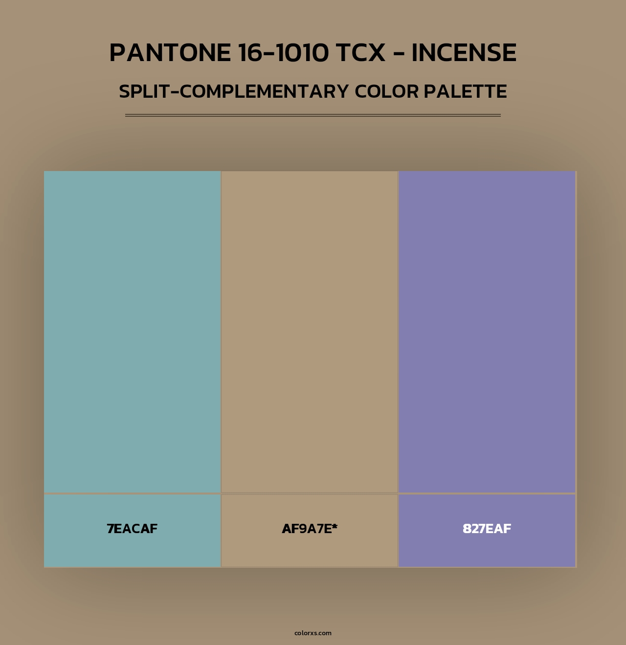 PANTONE 16-1010 TCX - Incense - Split-Complementary Color Palette