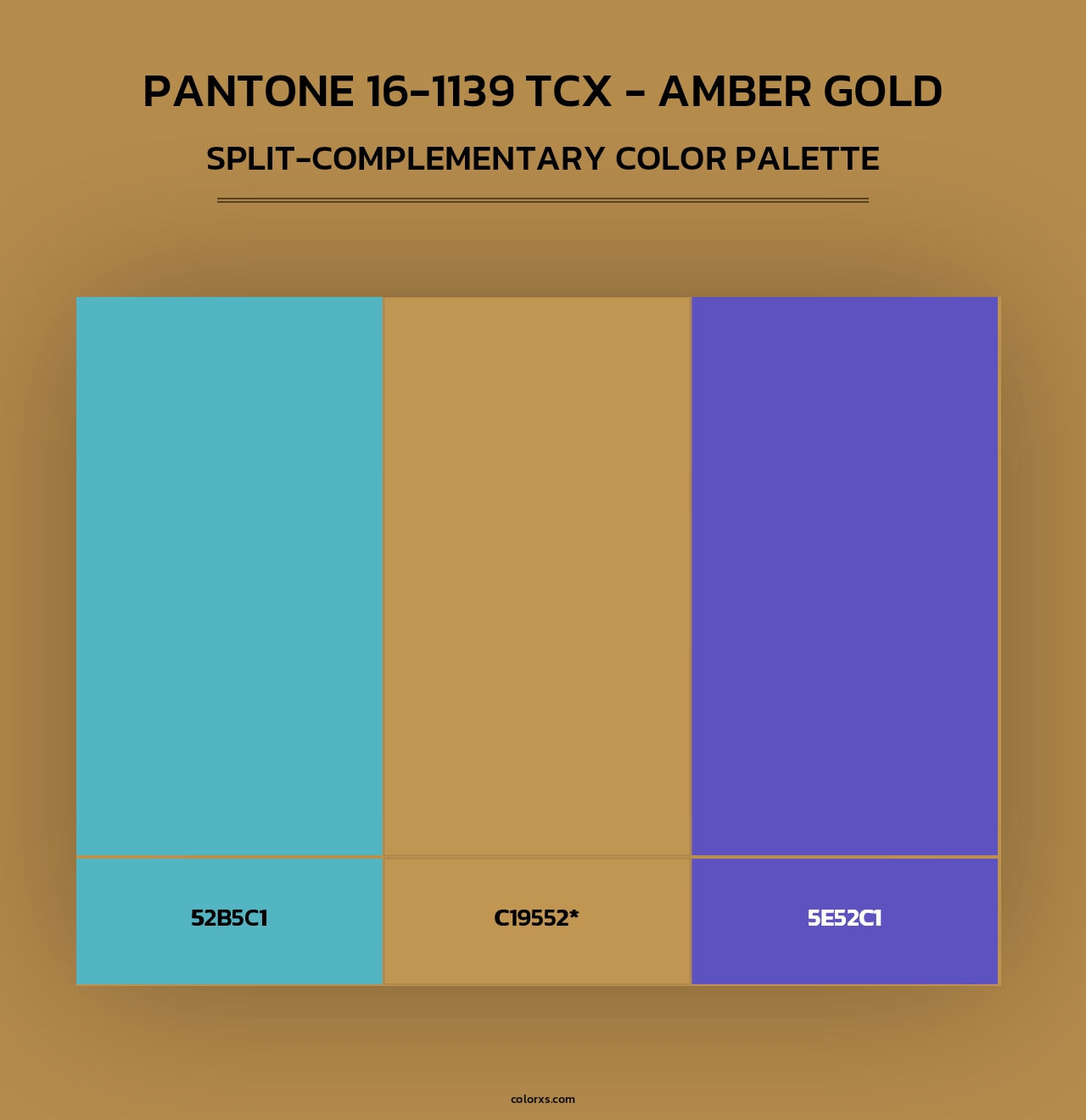PANTONE 16-1139 TCX - Amber Gold - Split-Complementary Color Palette