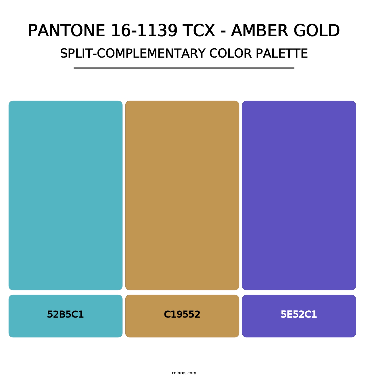 PANTONE 16-1139 TCX - Amber Gold - Split-Complementary Color Palette