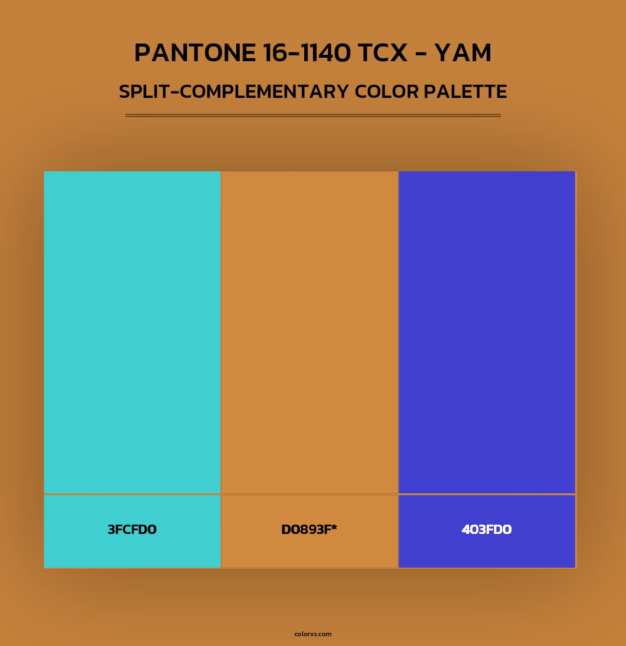 PANTONE 16-1140 TCX - Yam - Split-Complementary Color Palette