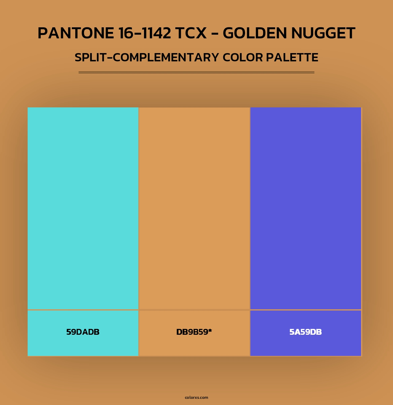PANTONE 16-1142 TCX - Golden Nugget - Split-Complementary Color Palette