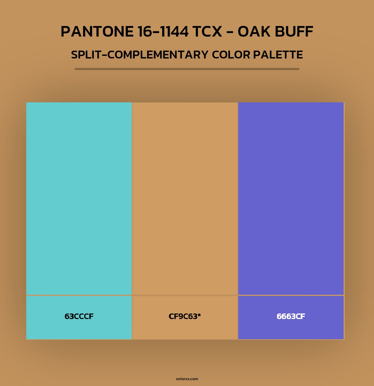 PANTONE 16-1144 TCX - Oak Buff - Split-Complementary Color Palette