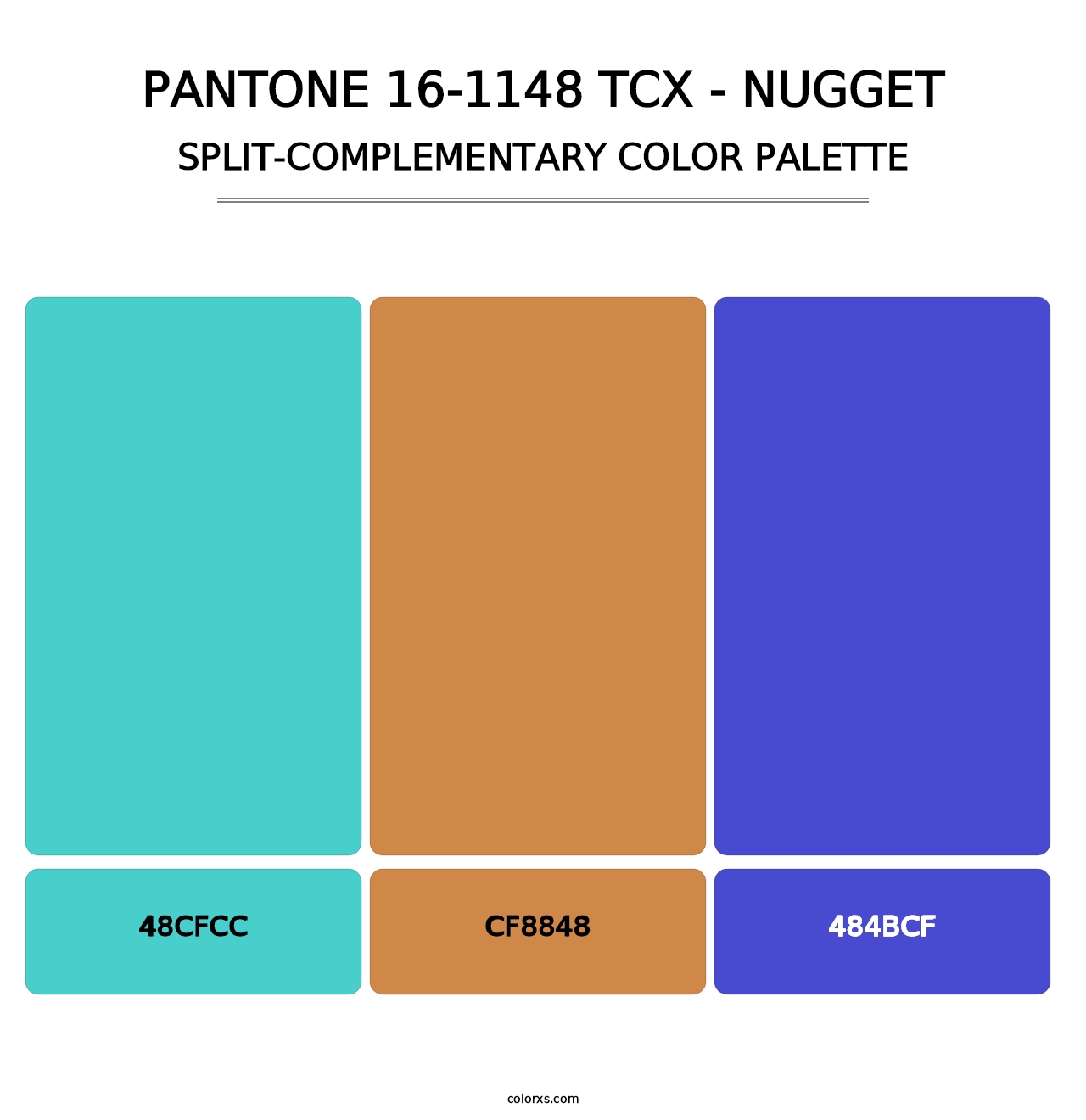PANTONE 16-1148 TCX - Nugget - Split-Complementary Color Palette