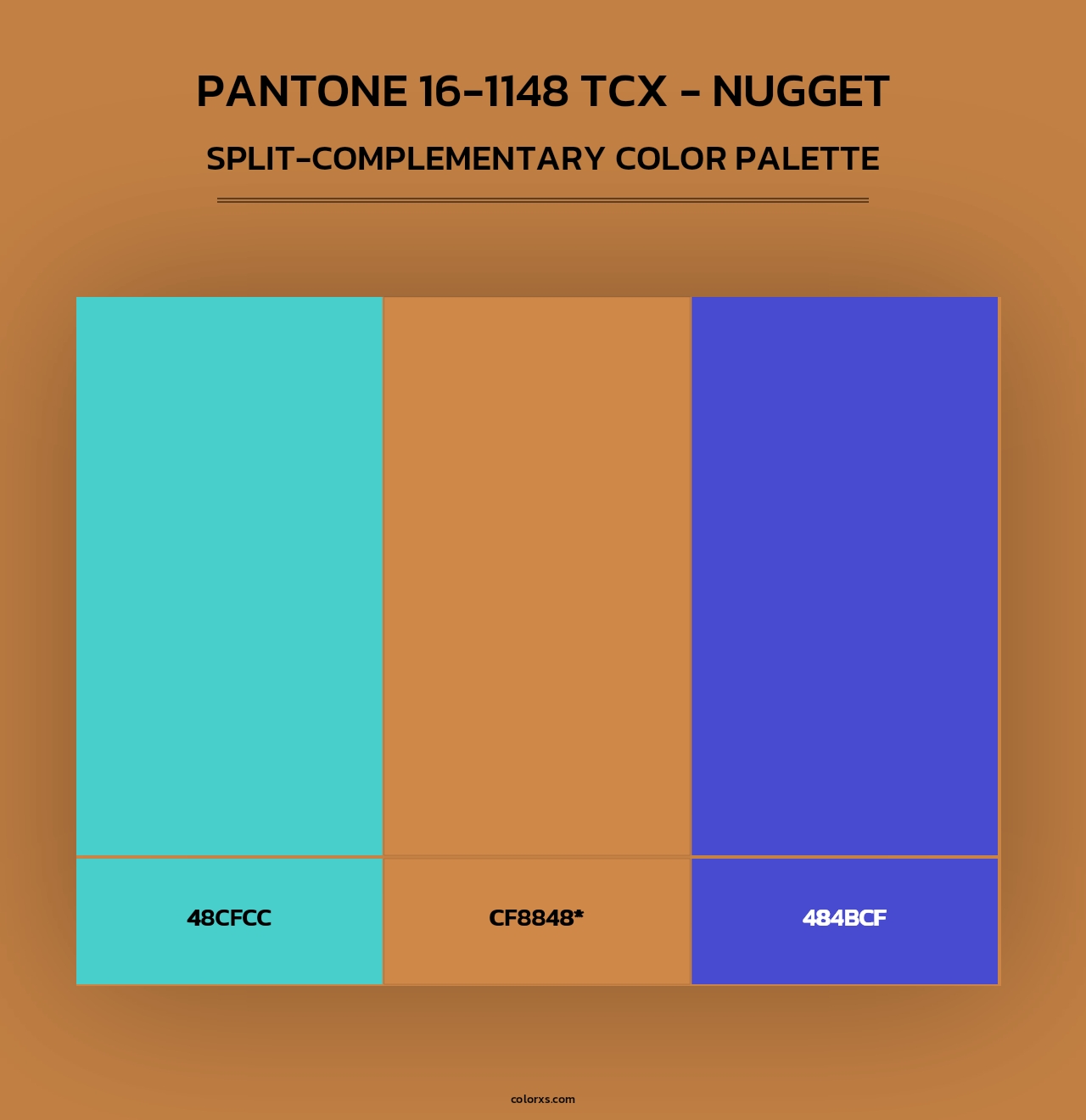 PANTONE 16-1148 TCX - Nugget - Split-Complementary Color Palette