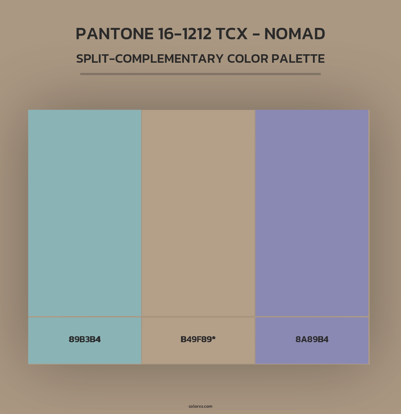 PANTONE 16-1212 TCX - Nomad - Split-Complementary Color Palette