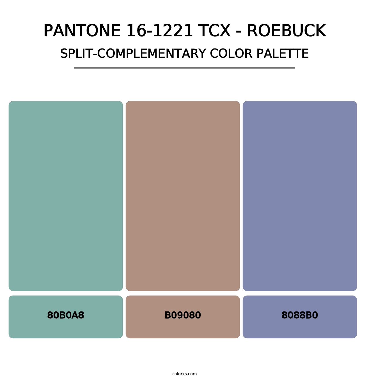 PANTONE 16-1221 TCX - Roebuck - Split-Complementary Color Palette