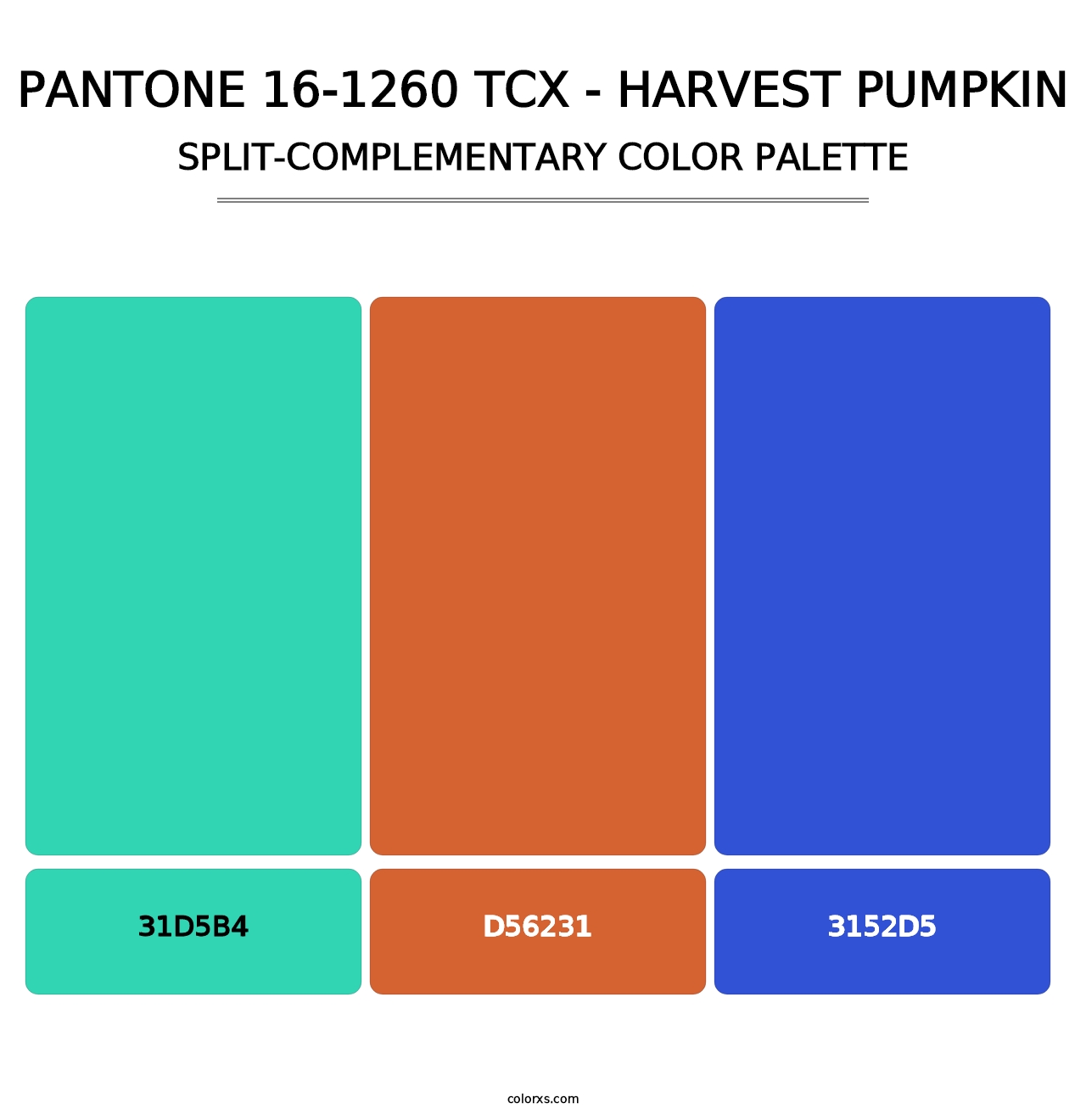 PANTONE 16-1260 TCX - Harvest Pumpkin - Split-Complementary Color Palette